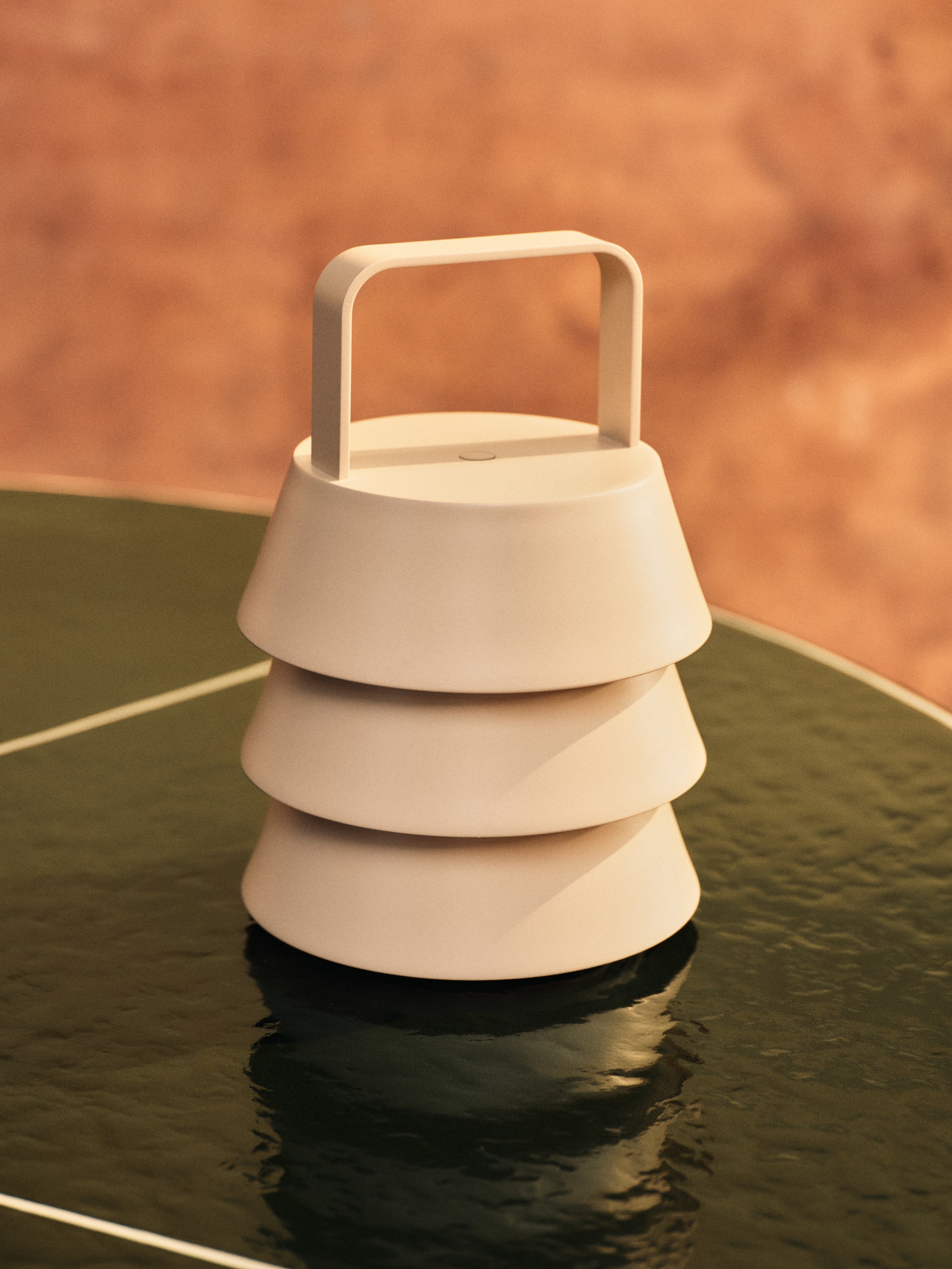 Tragbare Lampe LUVER beige