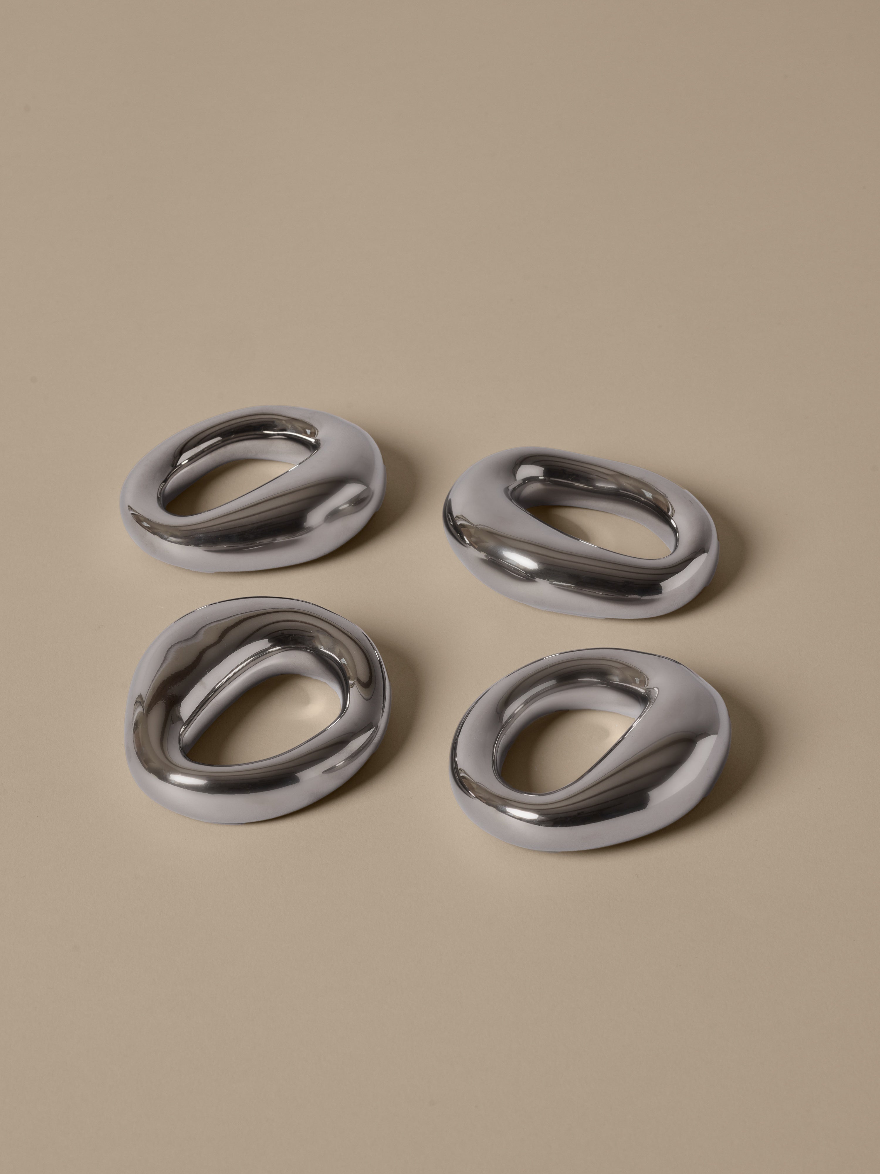 Set van servetringen ORRITH zilver