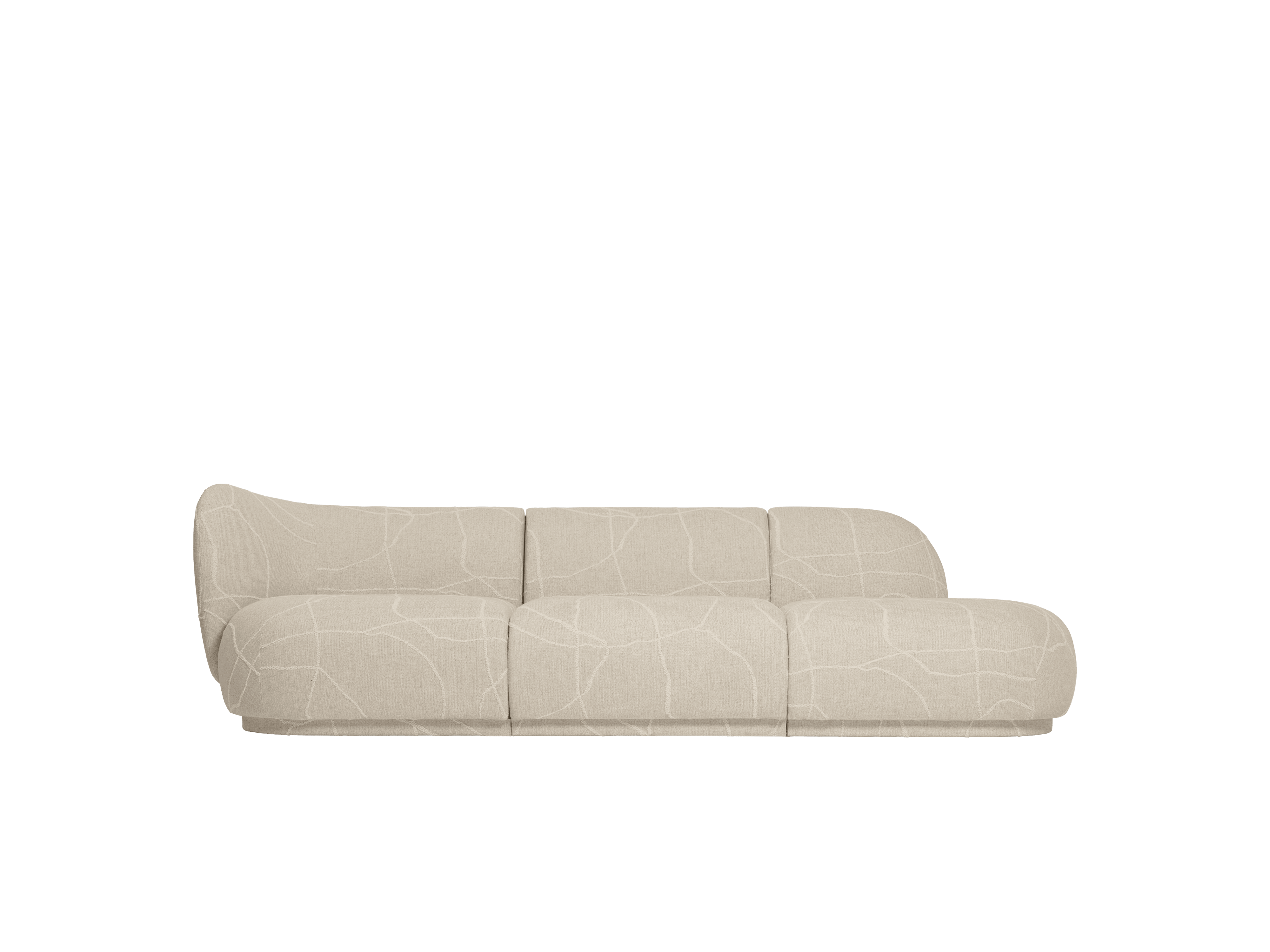 Modulares Sofa RICO Can Lis - offenes Endelement rechts sandfarben mit Weiß