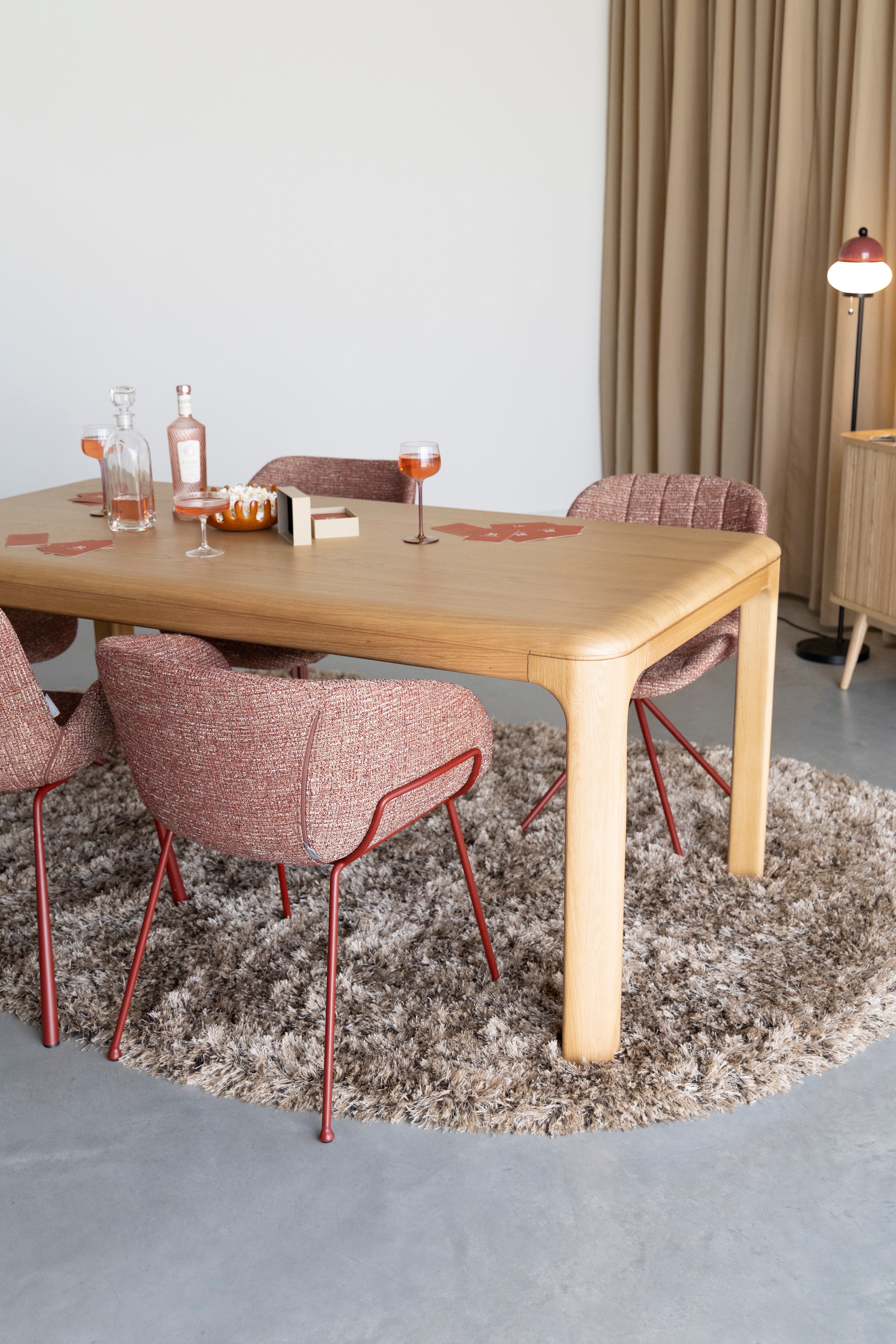FESTON fauteuil met armleuningen in bordeauxrood