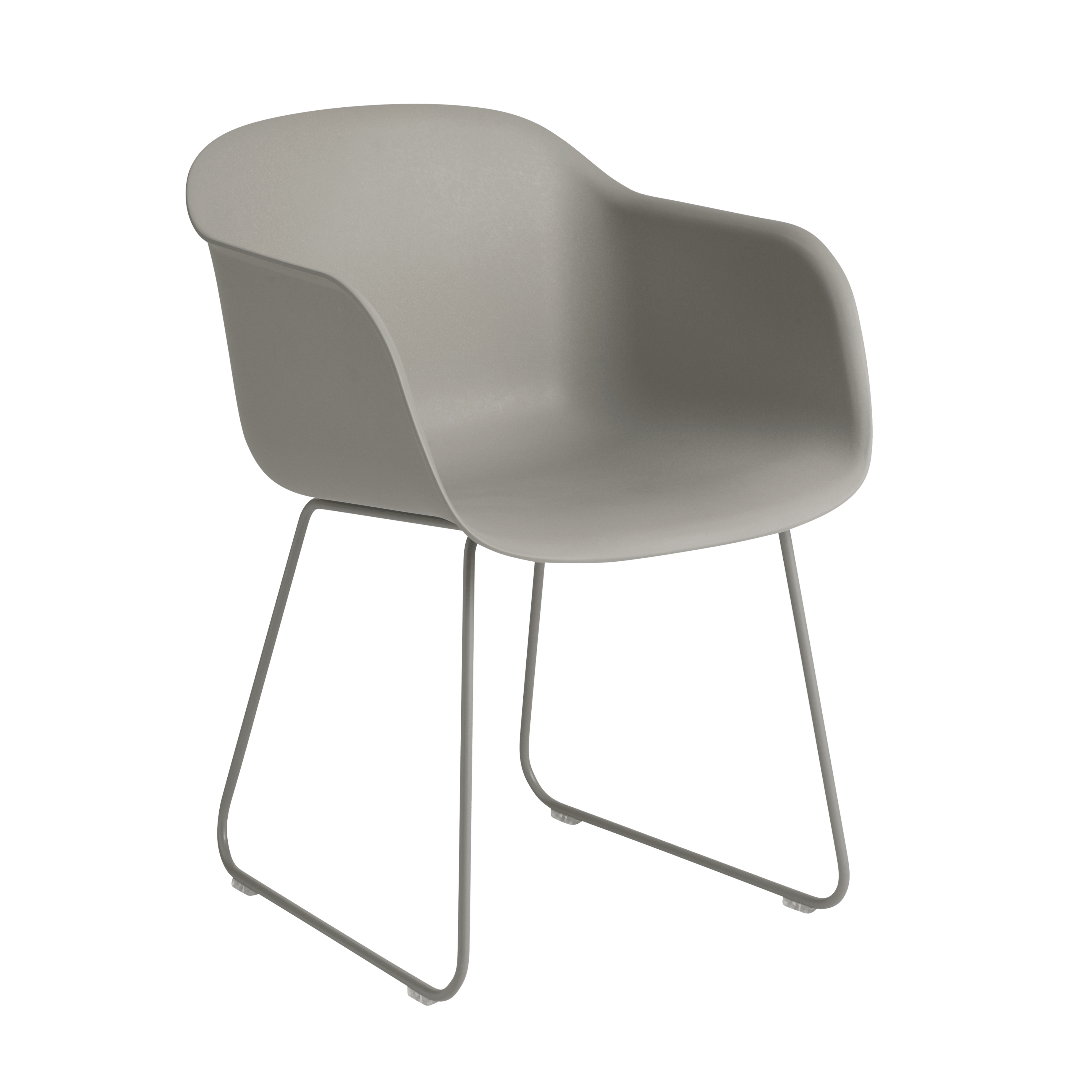 FIBER Armchair in Gray with Steel Rocking Base