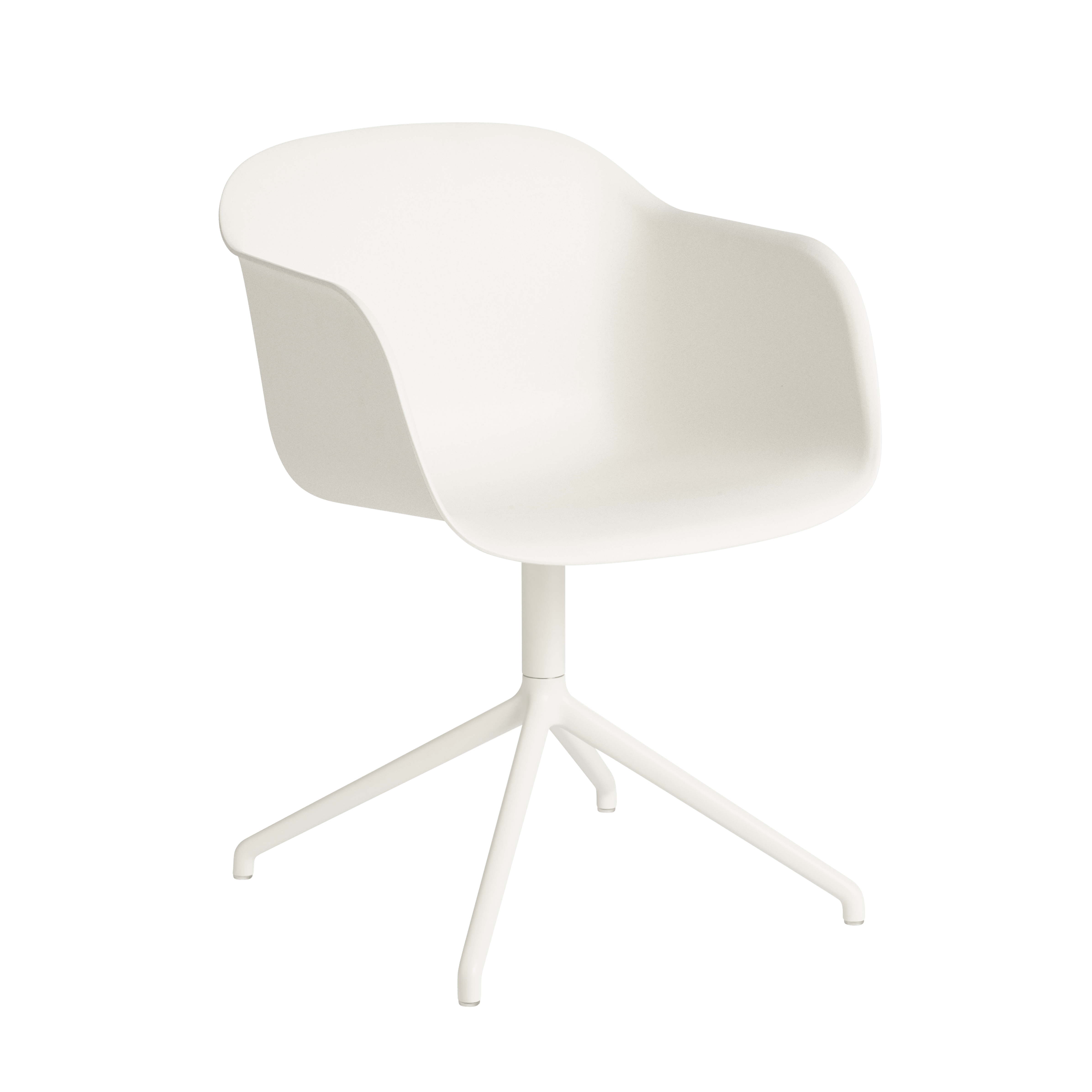 FIBER White Swivel Chair with Armrests