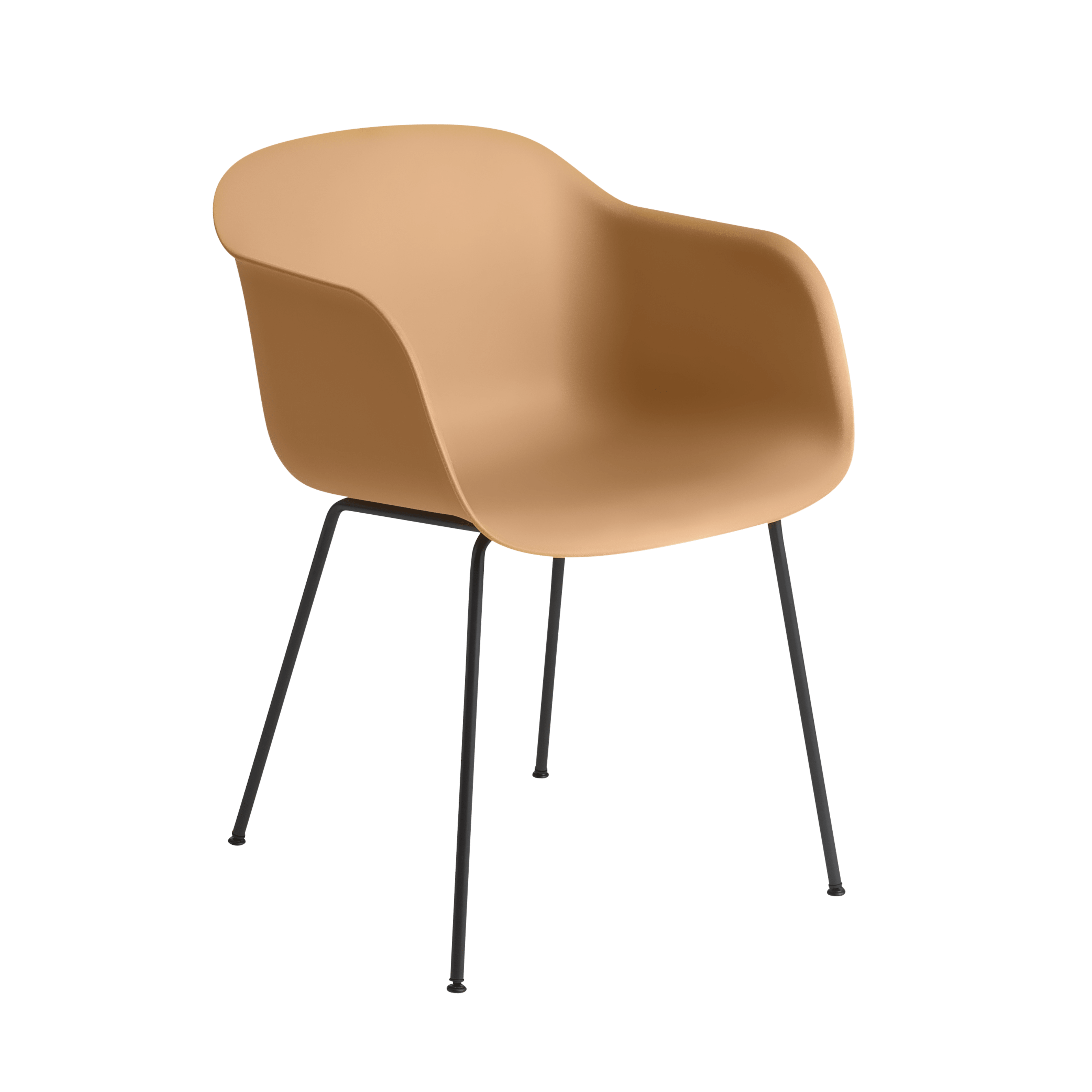 FIBER Armchair in Ochre with Steel Base