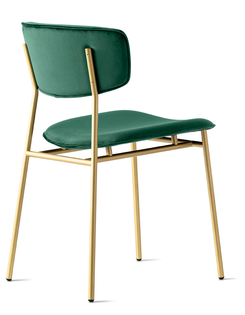 Gestoffeerde FIFTIES stoel met gouden basis