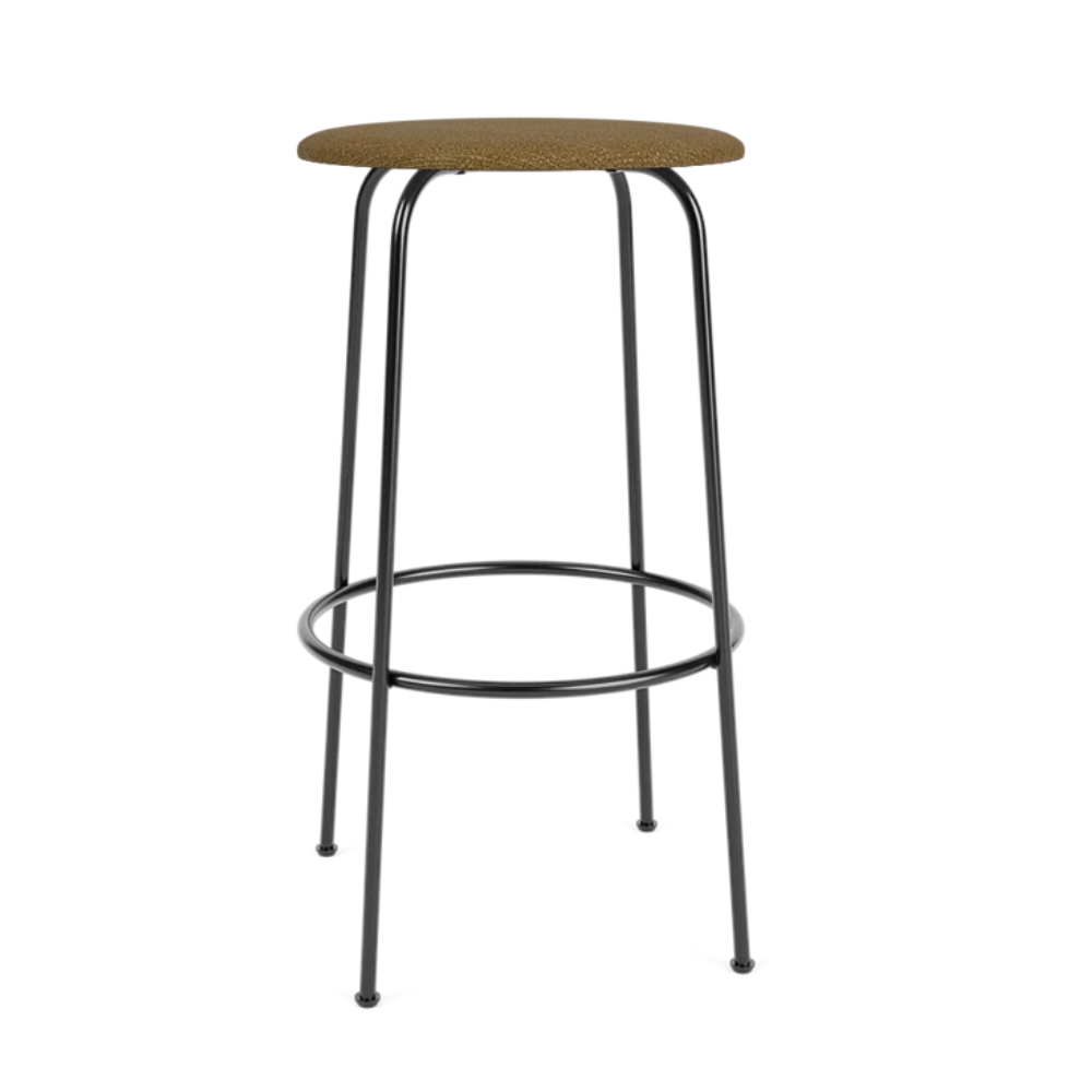 AFTEROOM mustard bar stool with a steel base