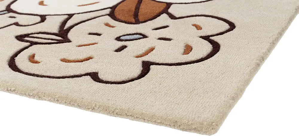 Vloerkleed FLORENCE beige met marineblauw en bruin
