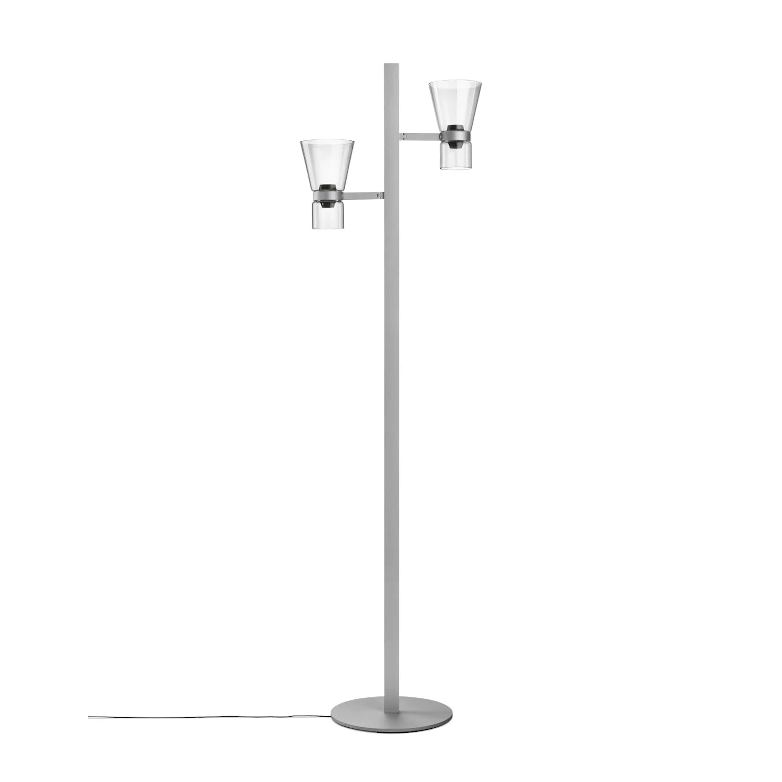 Vloerlamp met twee punten NOCTURNE F2 CONE zilver