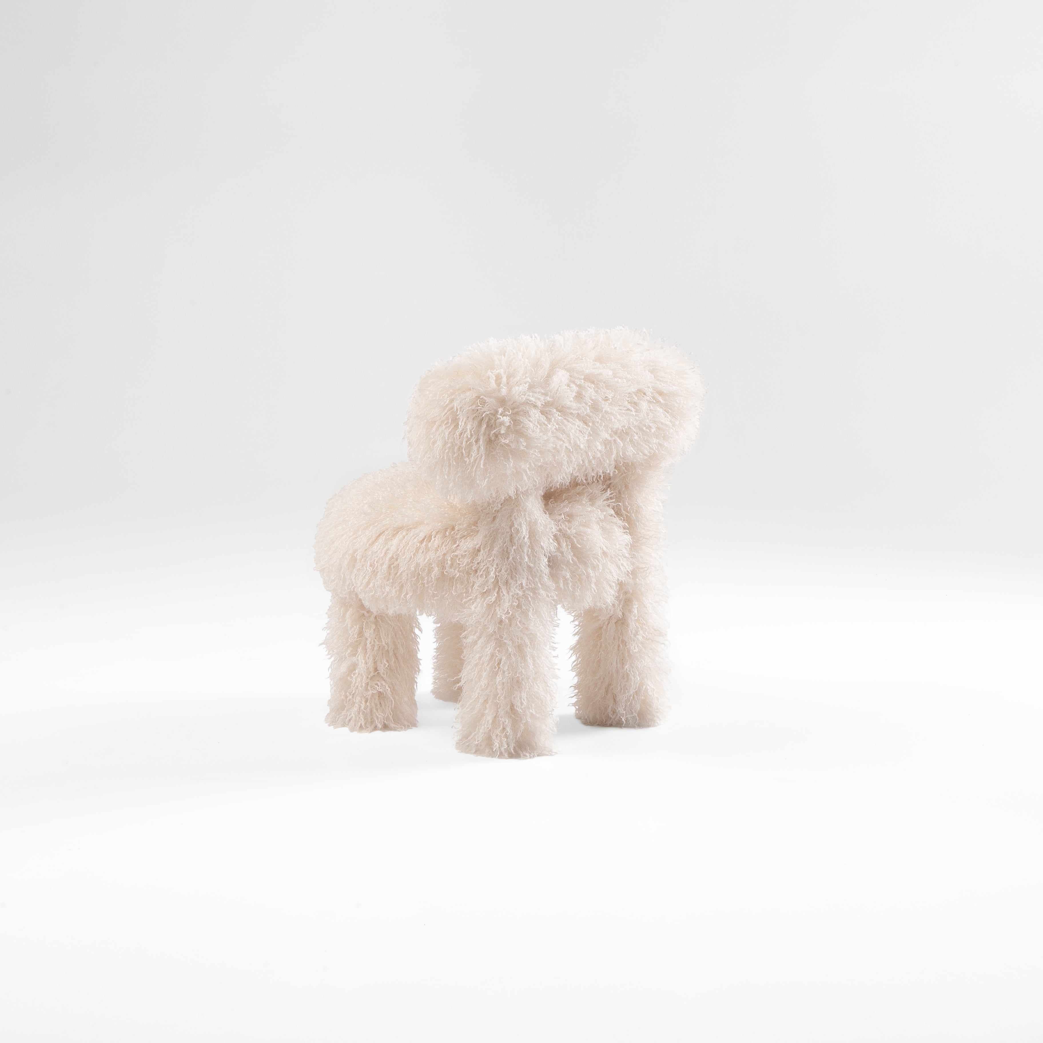 Krzesło dziecięce BABY GROPIUS CS1 - FLUFFY EDITION sztuczne futerko – styl minimalistyczny