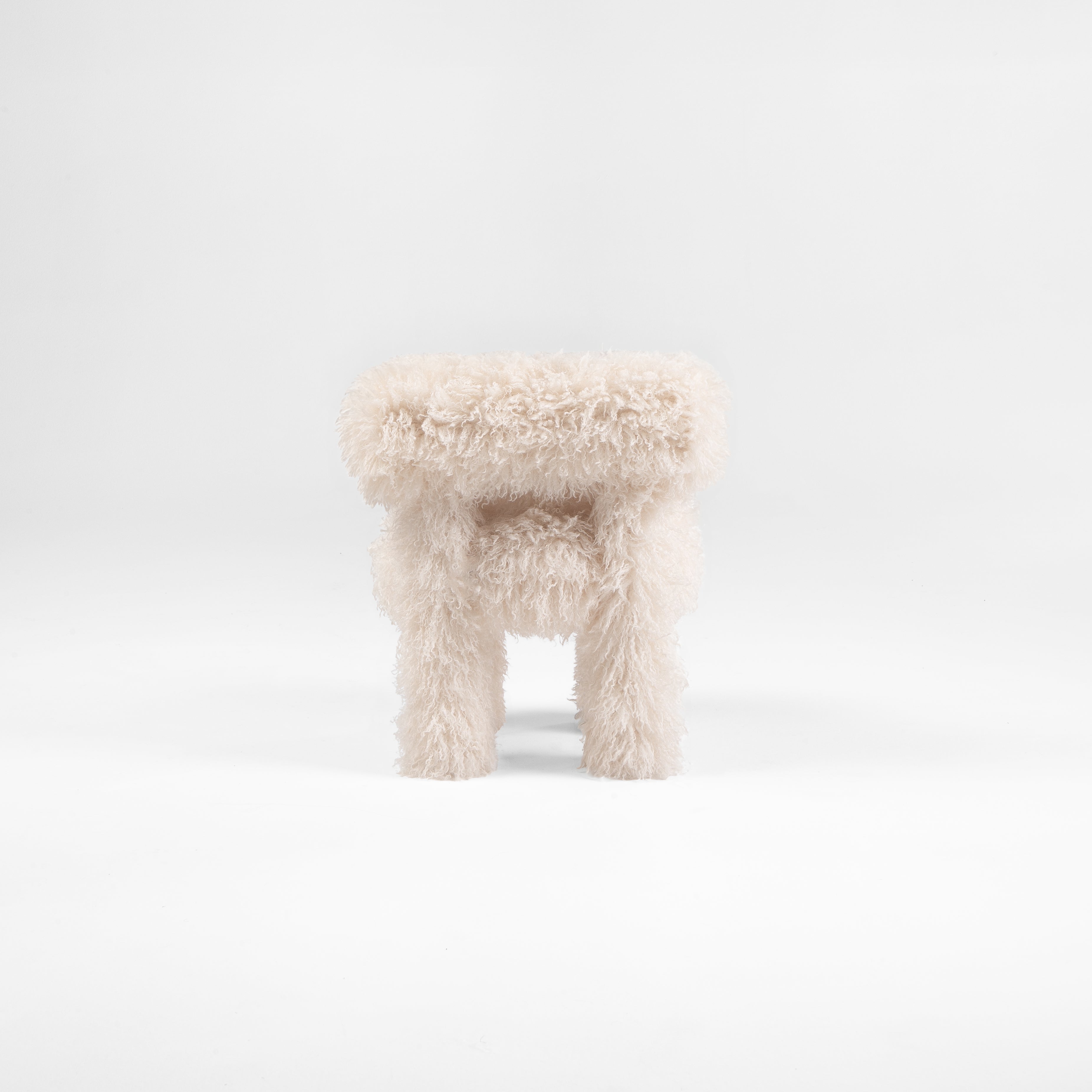 Krzesło dziecięce BABY GROPIUS CS1 - FLUFFY EDITION sztuczne futerko do jadalni – styl minimalistyczny
