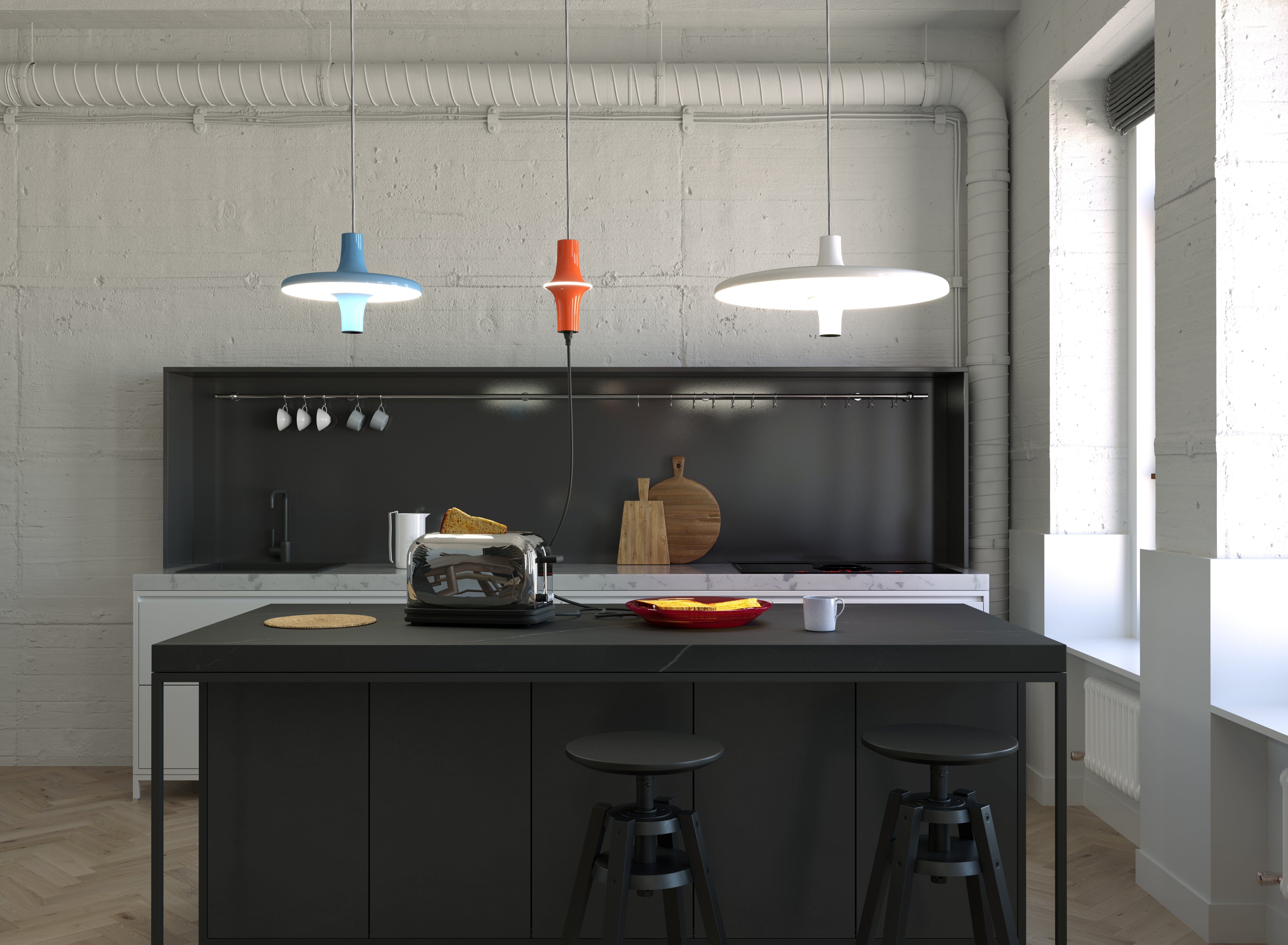 Hanglamp AVRO in glanzend lichtblauw