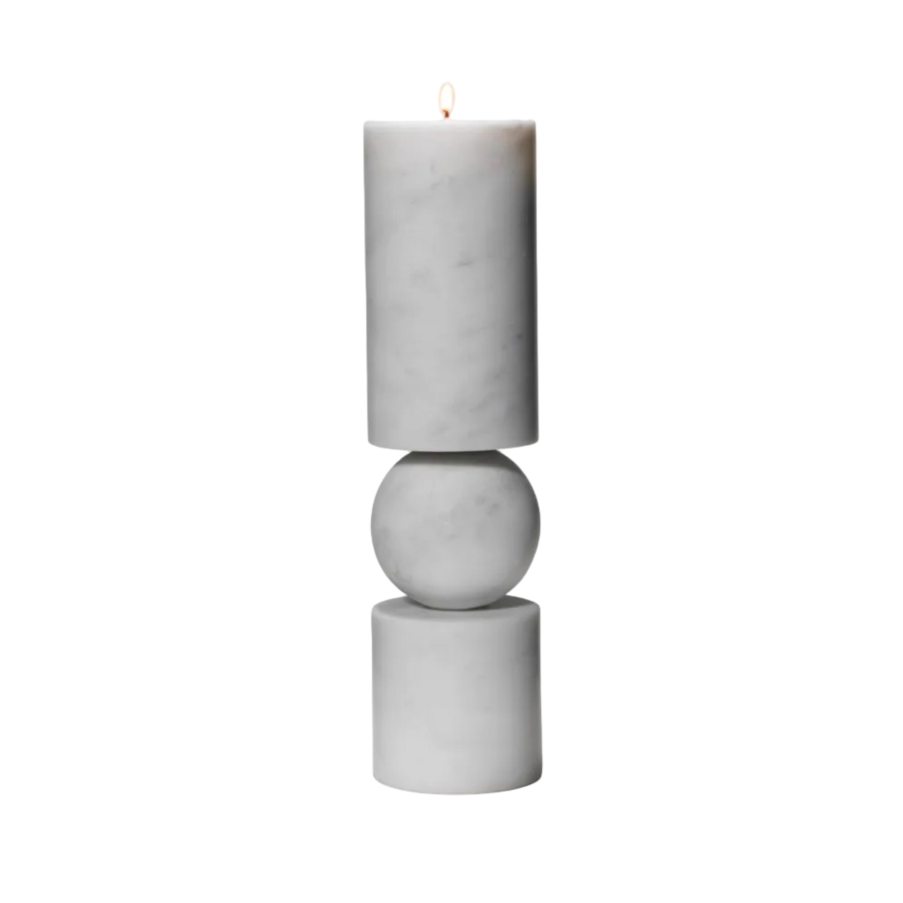Kaarsenhouder FULCRUM witte marmer