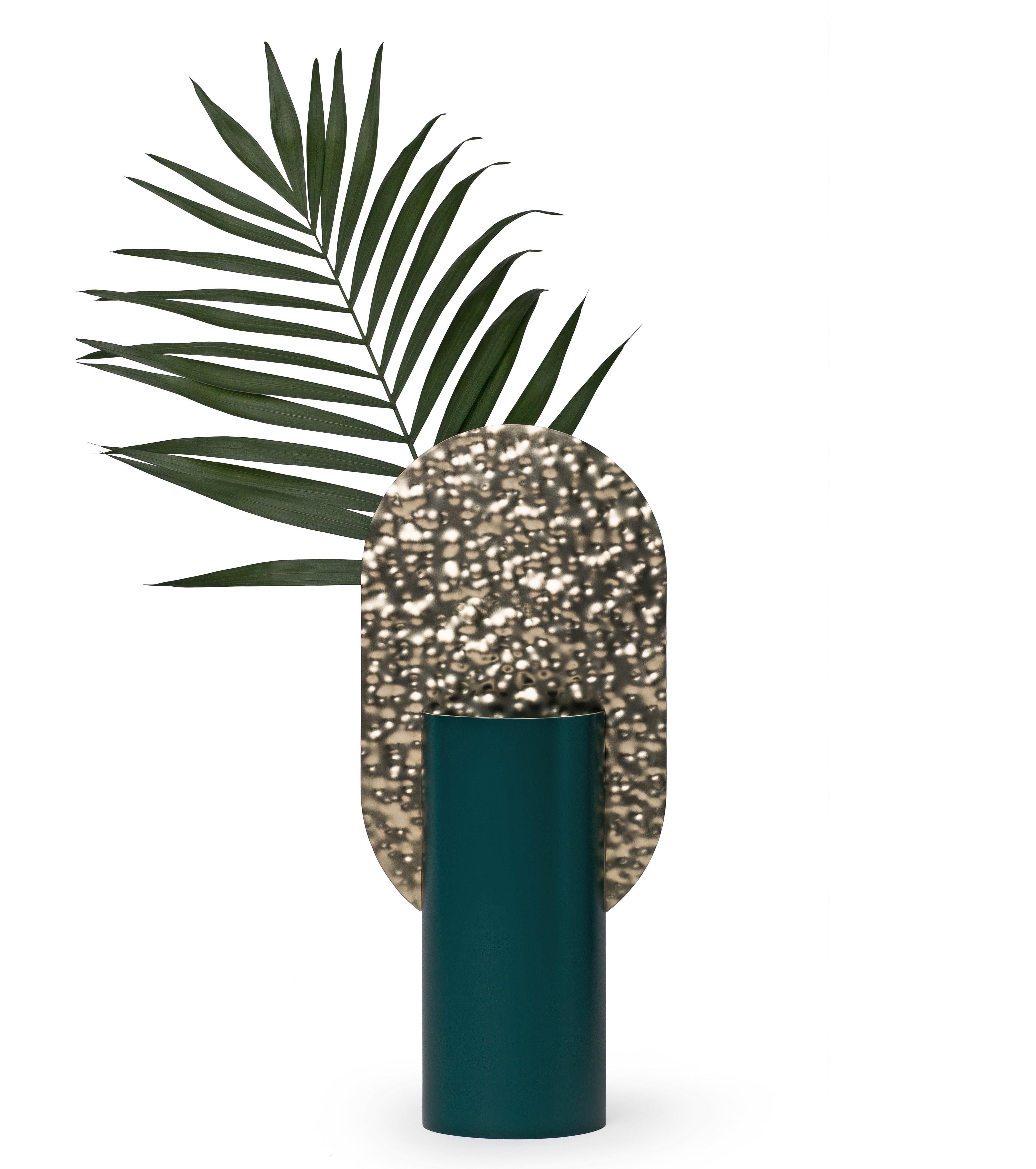 Vase GENKE - NUMMERIERTE EDITION grün mit Messing