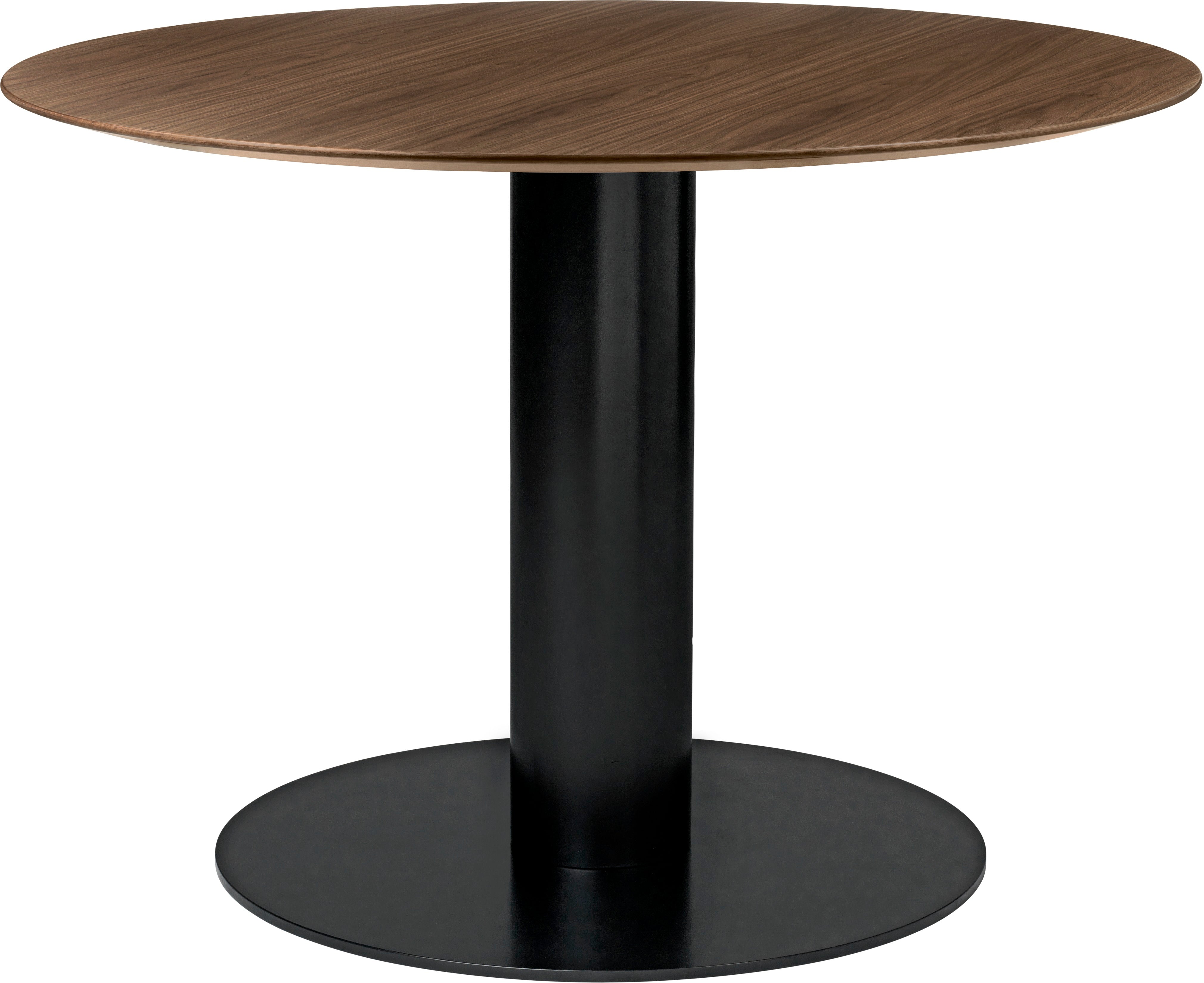 Round table 2.0 walnut wood with black base