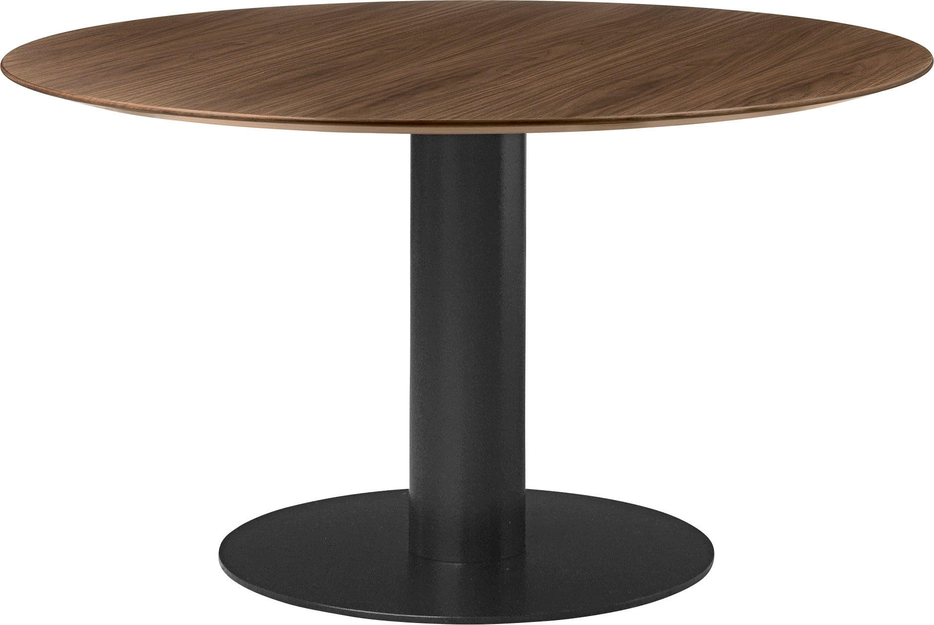 Round table 2.0 walnut wood with black base