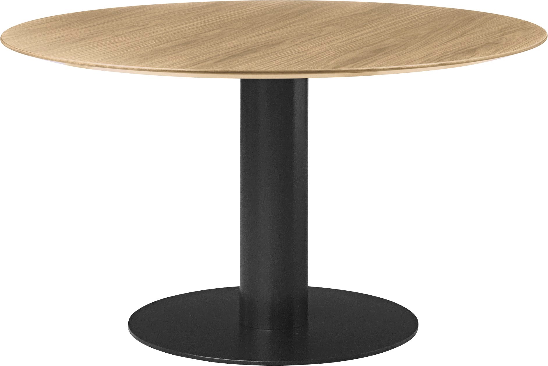Ronde tafel 2.0 van eikenhout met zwarte basis