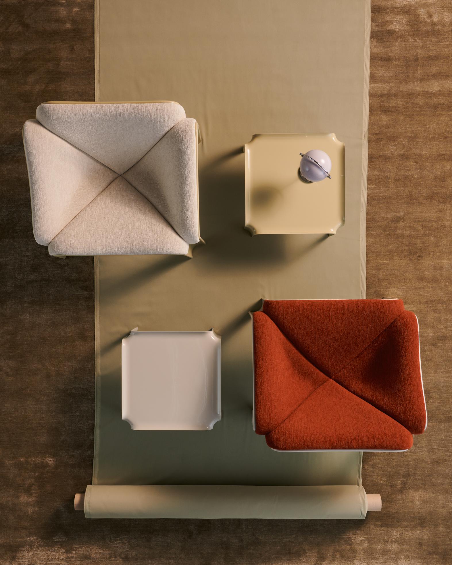 Fotel F300 rood met witte basis [Amelia verbeterd]