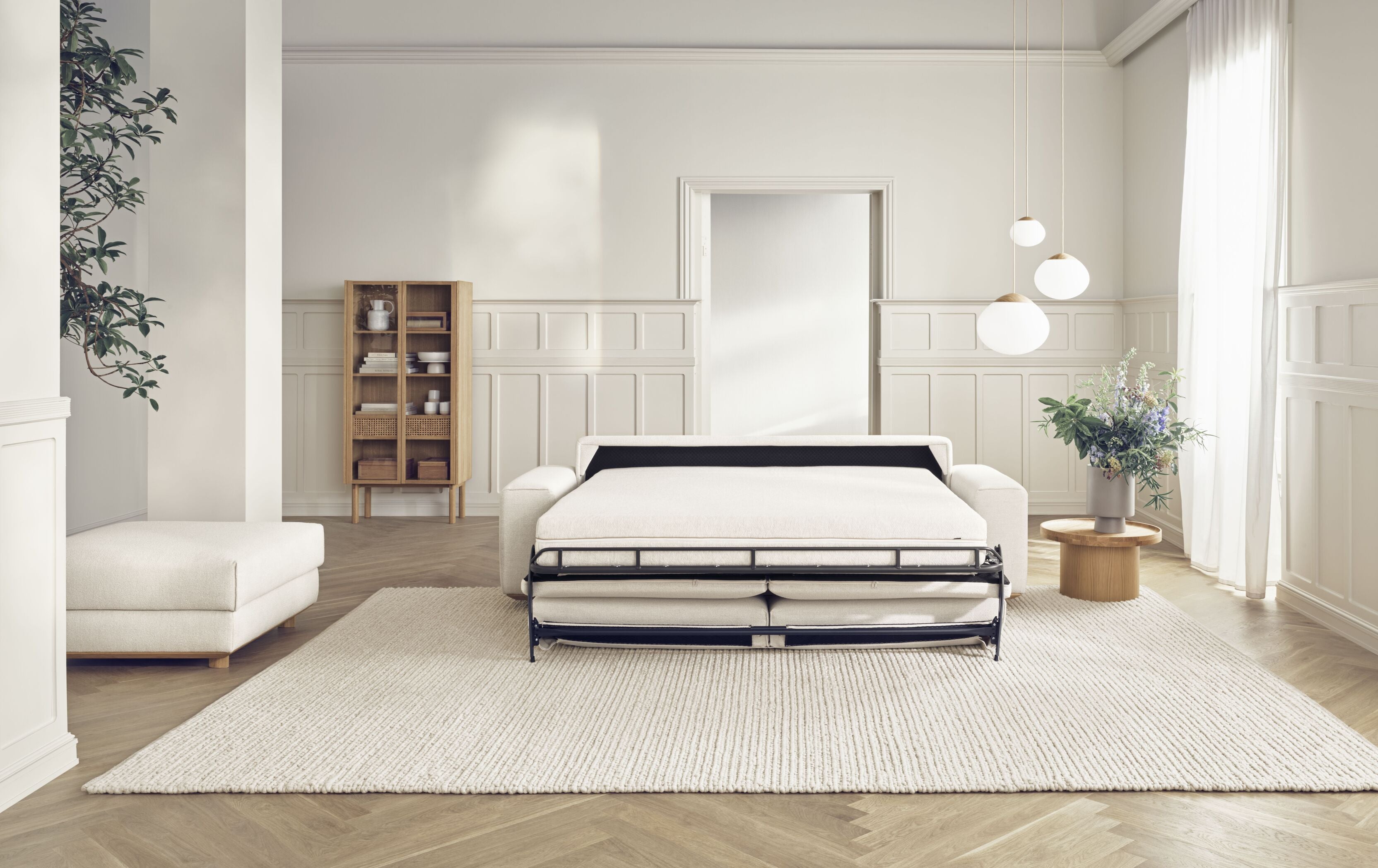 Sofa faltet 2,5-Personen-Gestenbasis aus Eichenholz