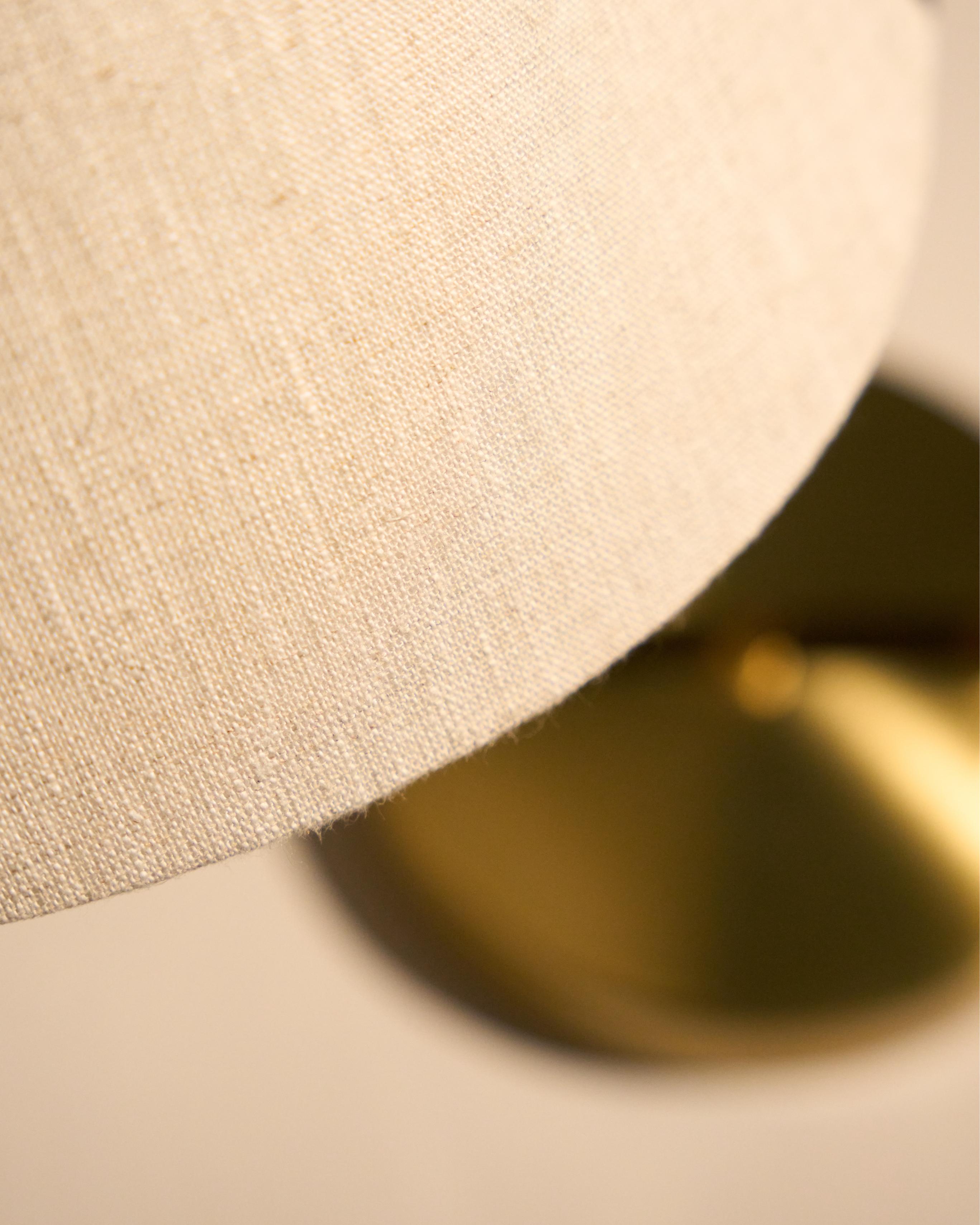 GRÄSHOPPA Table Lamp in Brass and Canvas