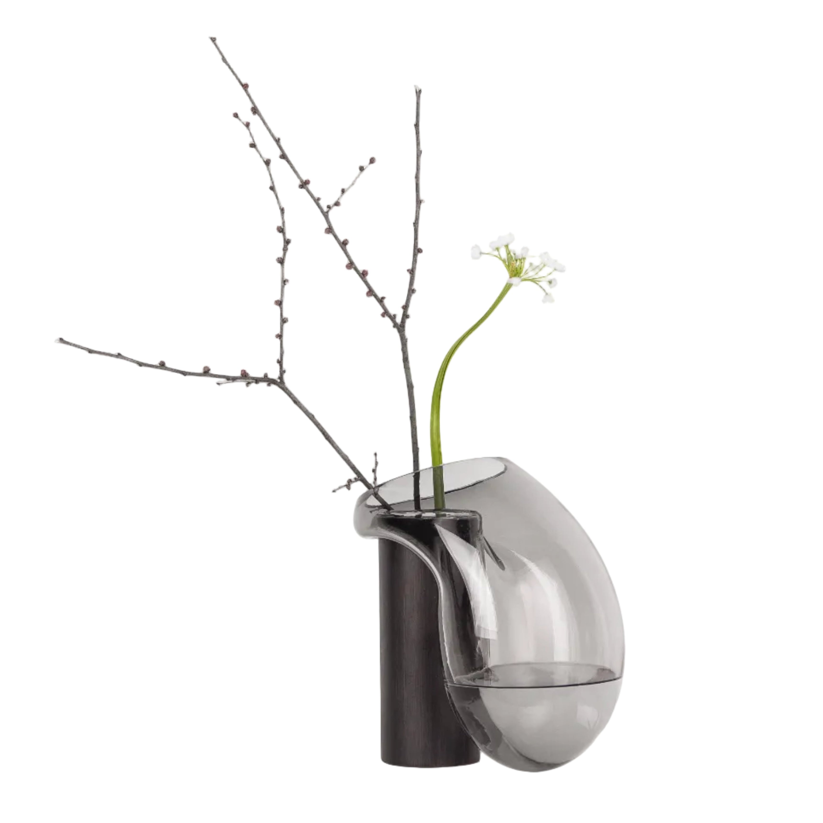 GUTTA BOON vase gray with black
