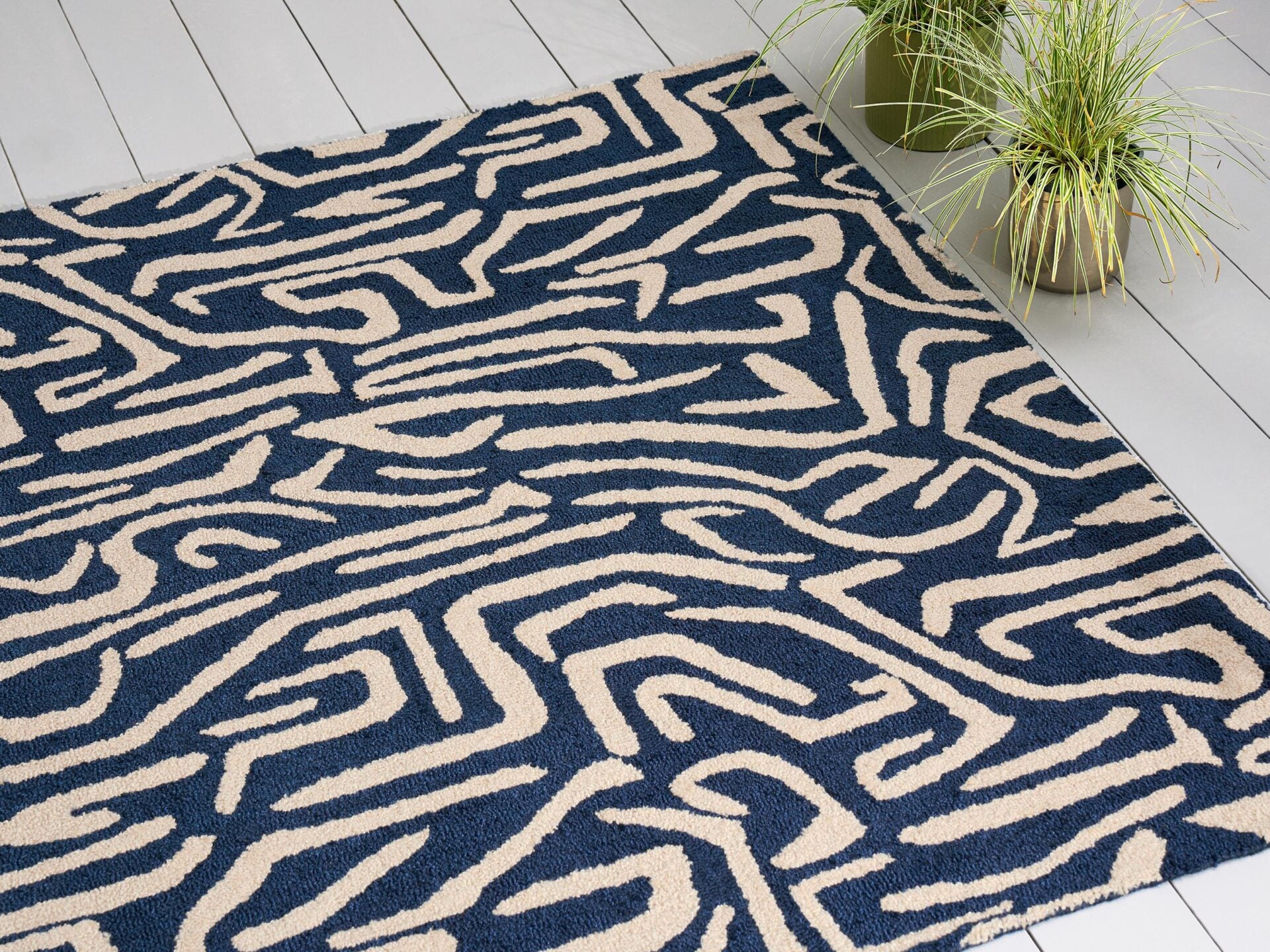 Buitenkleed MELODIC beige-blauw