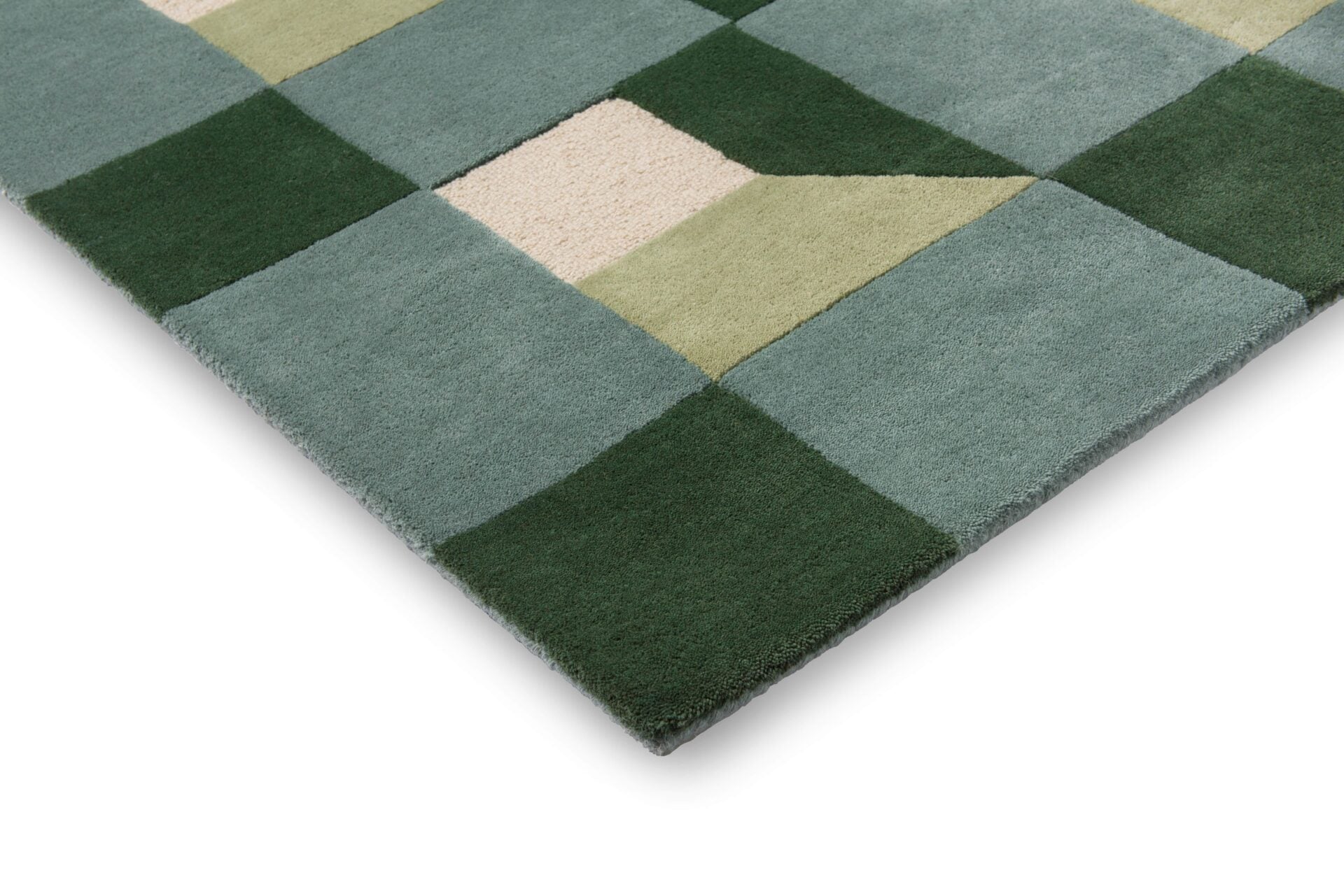 Vloerkleed BLOCKS FERN groen-beige