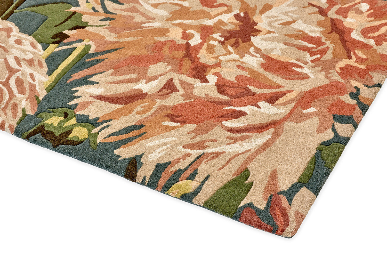 Dahlia Coral Wilderness Orange-green rug