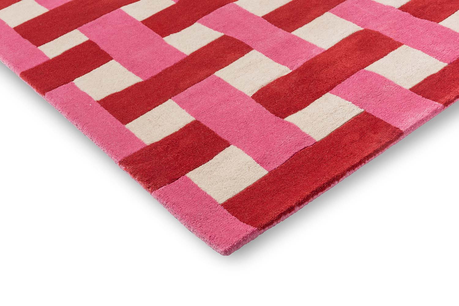 BASKETWEAVE CORAL ROSE Teppich rot-pink