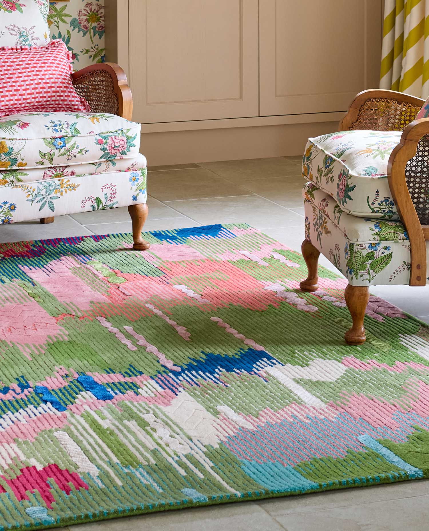 Vloerkleed WILDERNESS PERIDOT EMERALD groen-roze