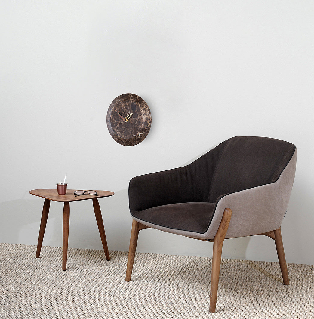 Wall Clock BARI Brown Marble