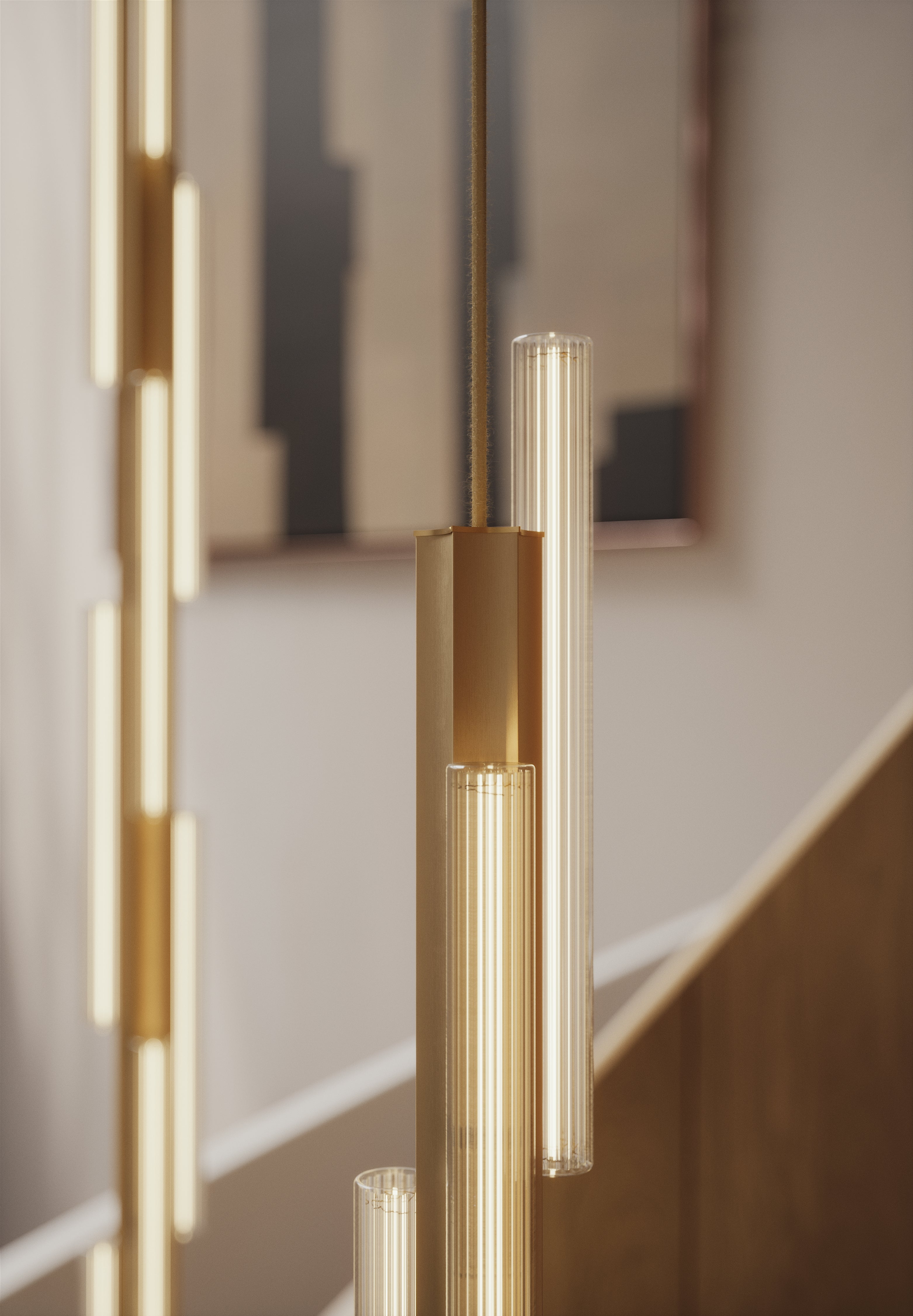 Hanglamp 3-punts HAIL geborsteld goud