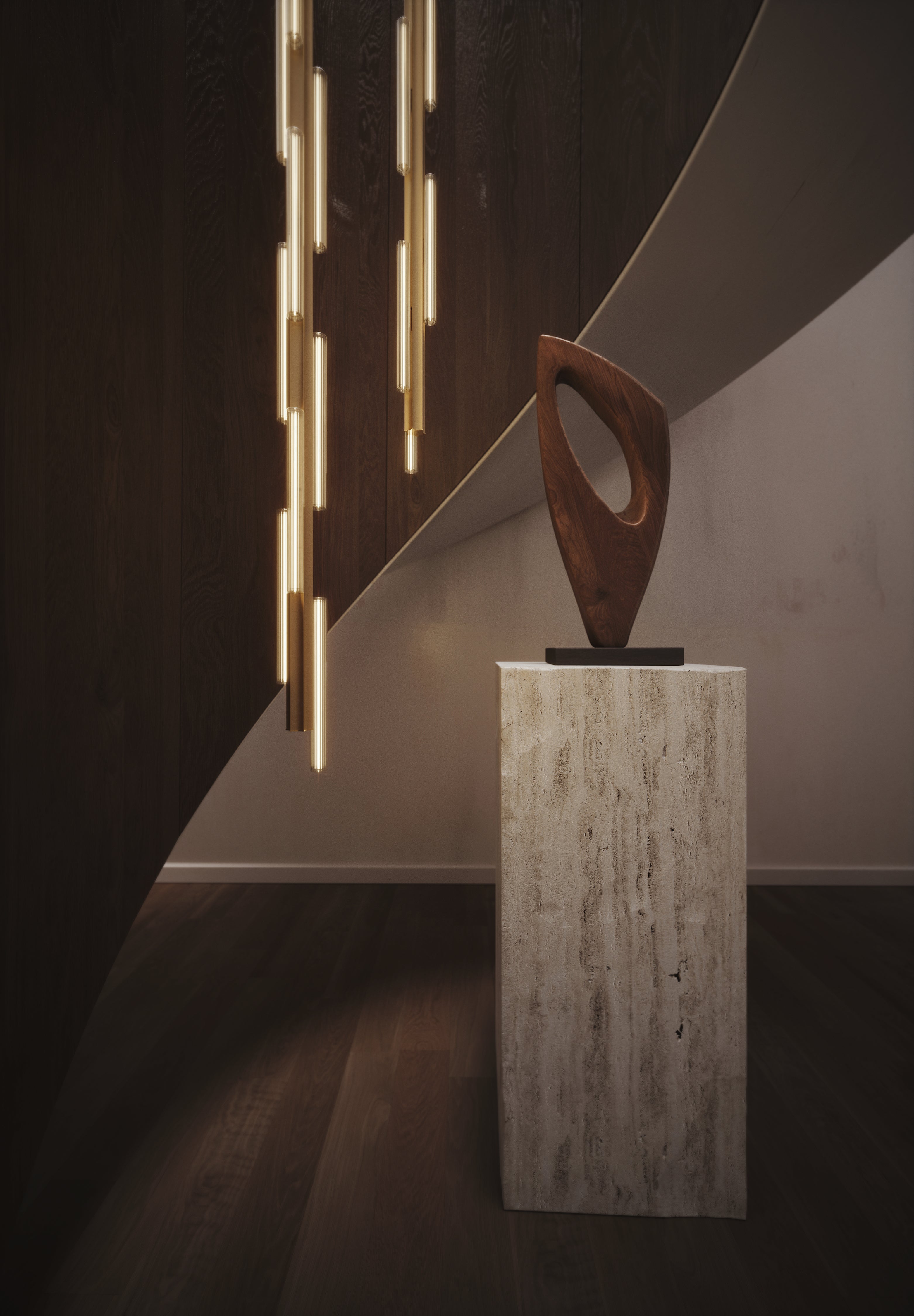 Hanglamp 3-punts HAIL geborsteld goud