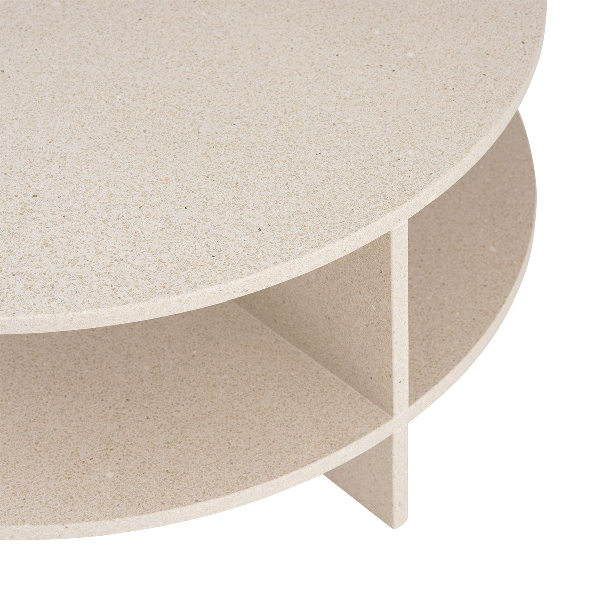 Buiten salontafel HALVES lichtbeige terrazzo