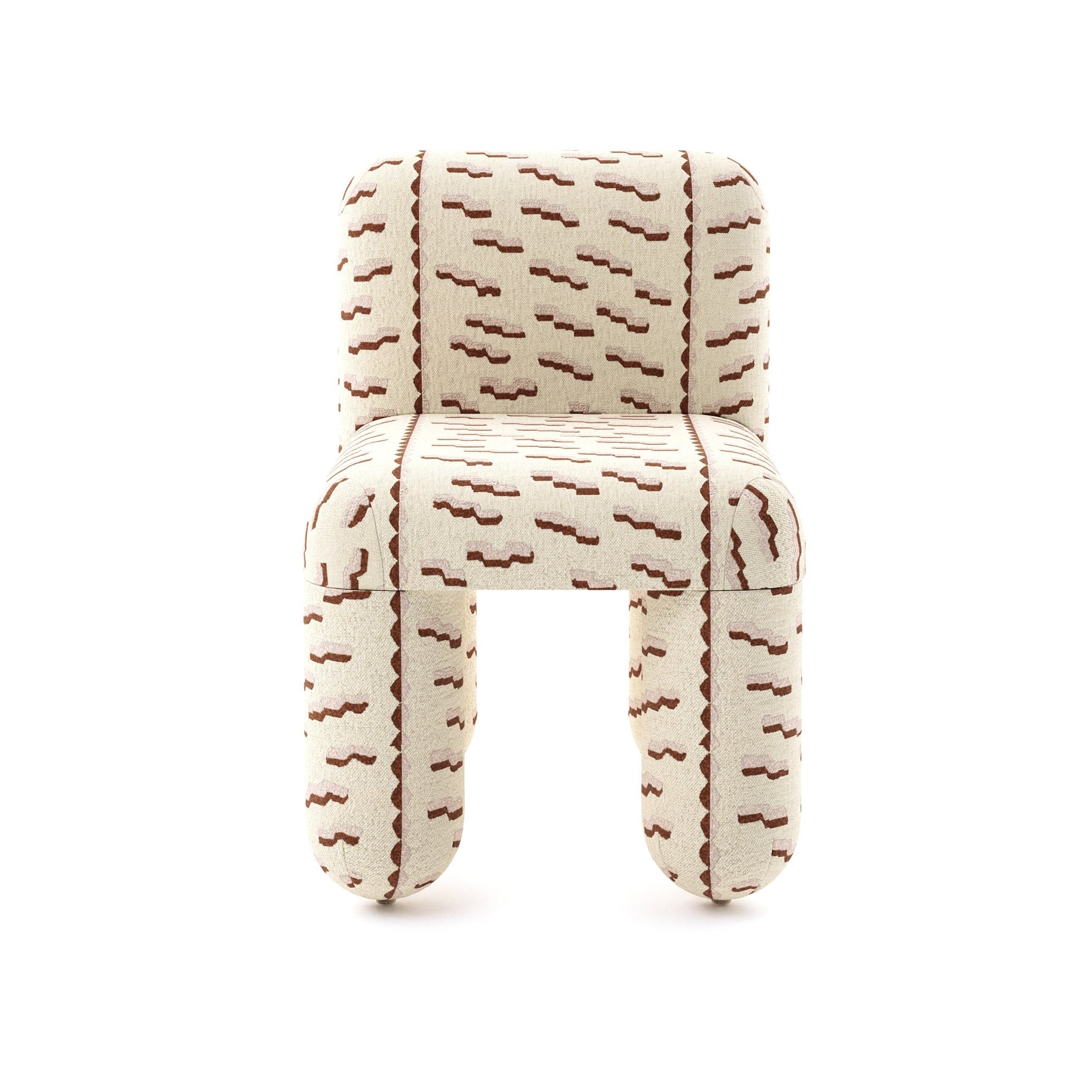 Stoel HELLO zandbeige met bruine patroon