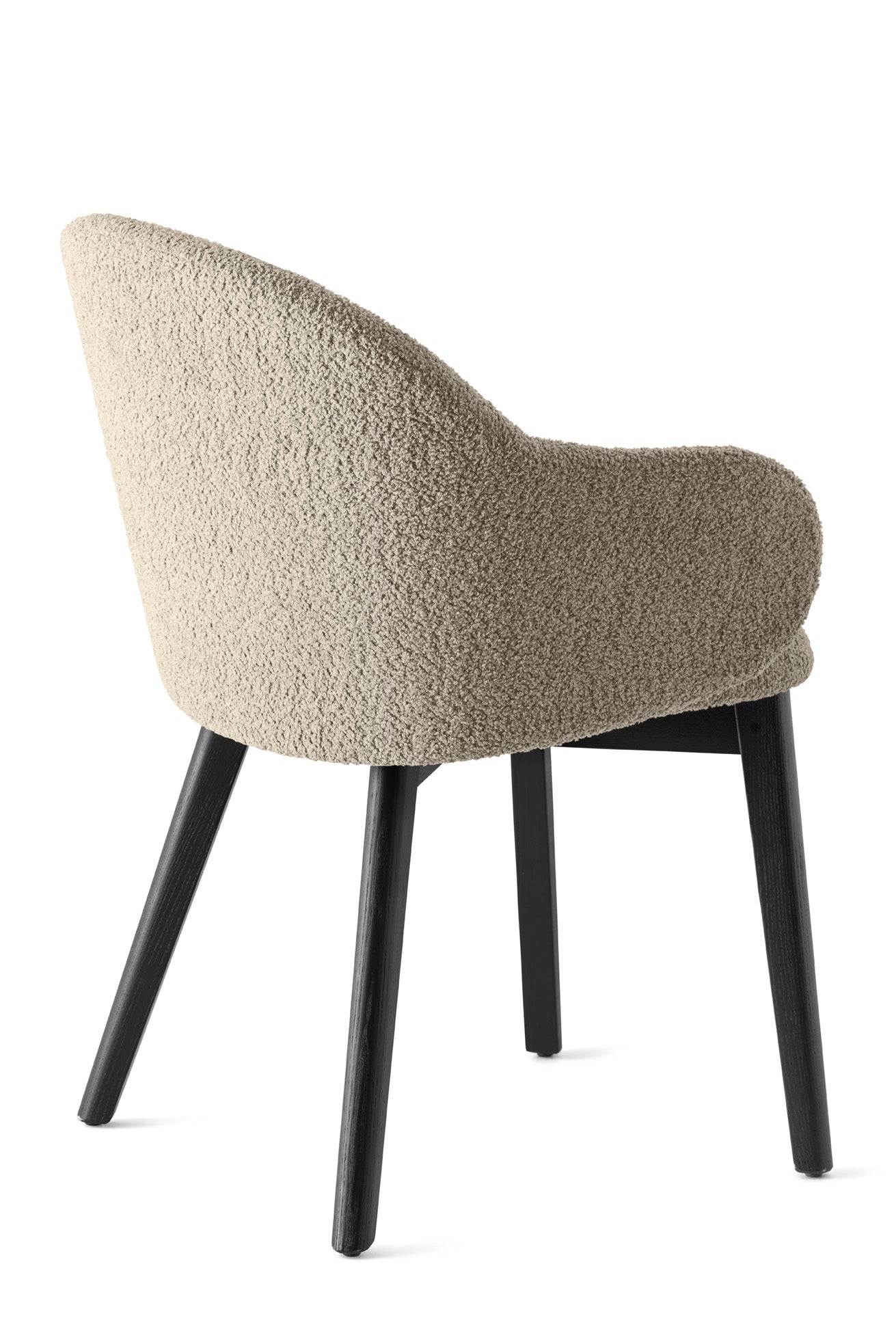 Holly FAB fauteuil met armleuningen, gestoffeerd met een zwarte houten basis