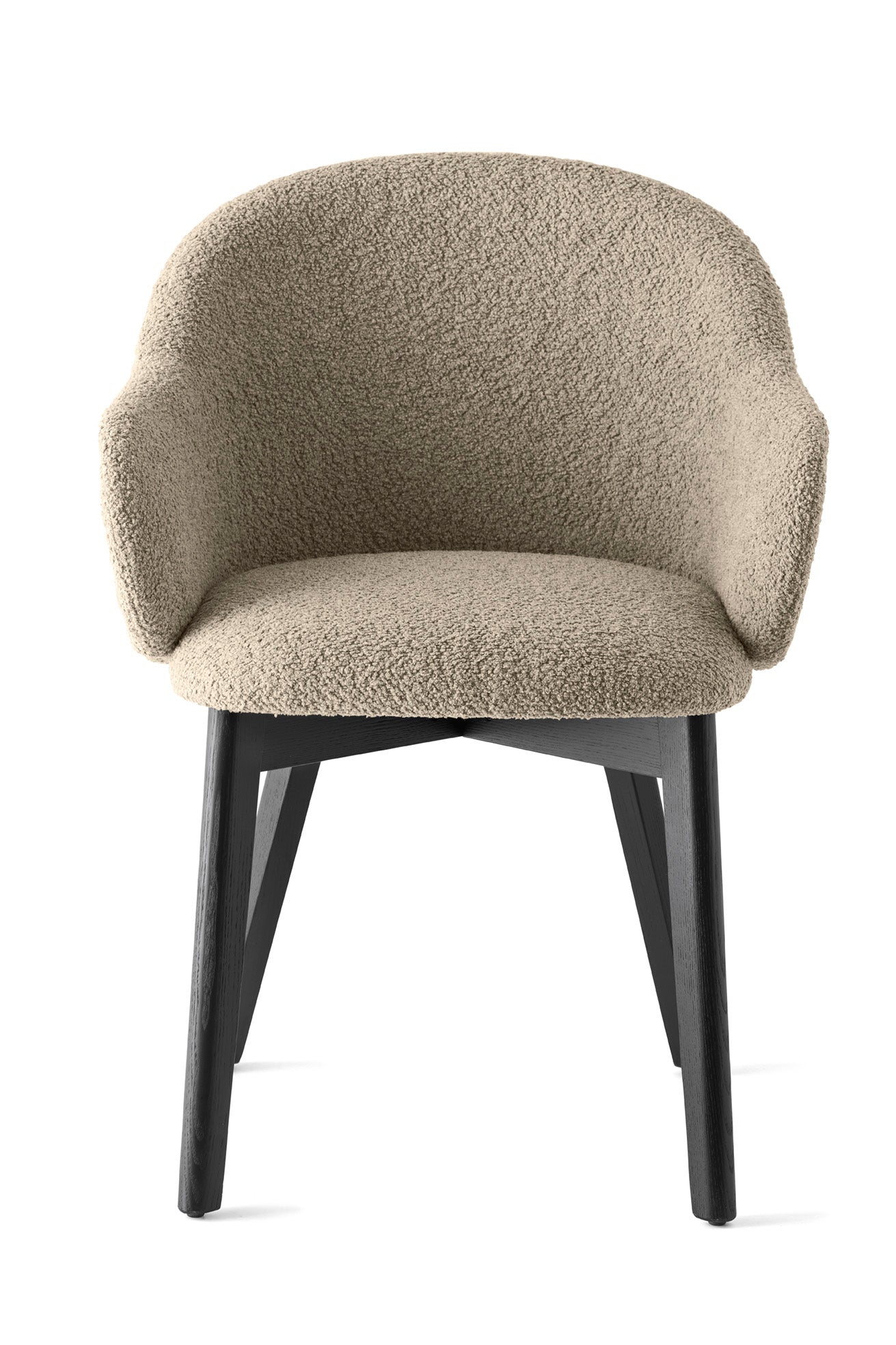 Holly FAB fauteuil met armleuningen, gestoffeerd met een zwarte houten basis
