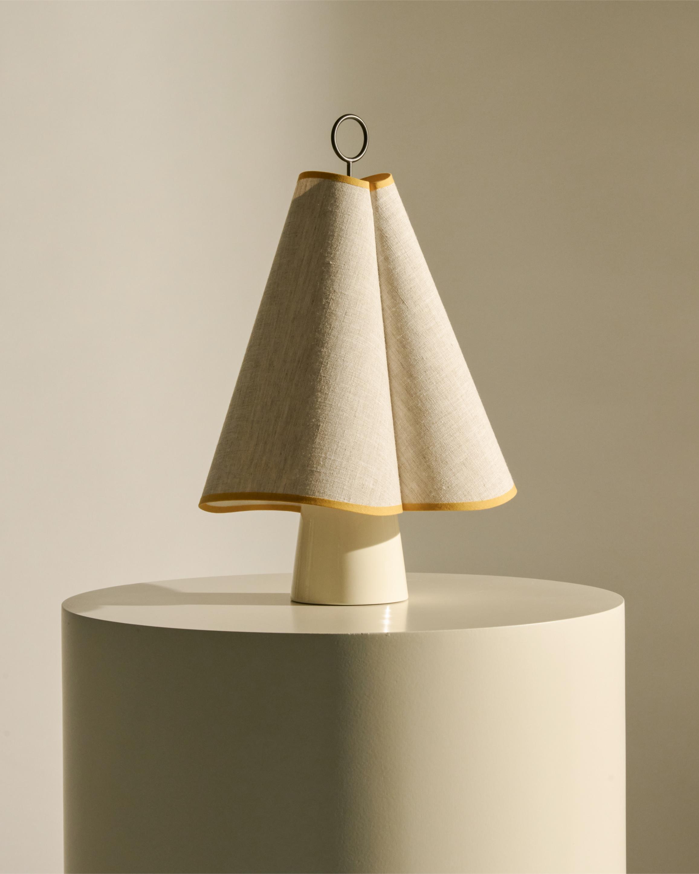 Portable lamp HORNBÆK white with yellow finish