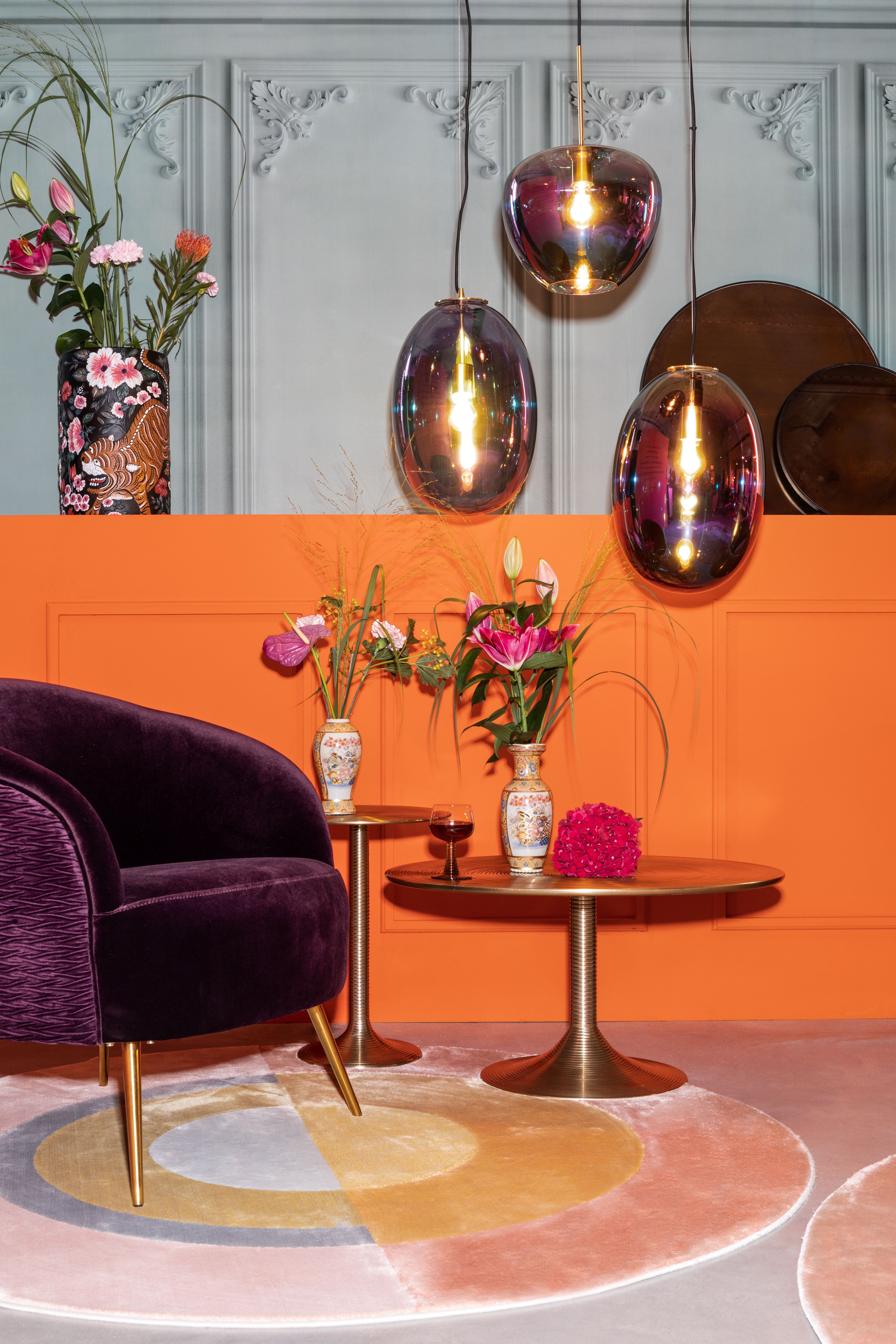 Stolik kawowy HYPNOTISING ROUND mosiądz – styl art déco