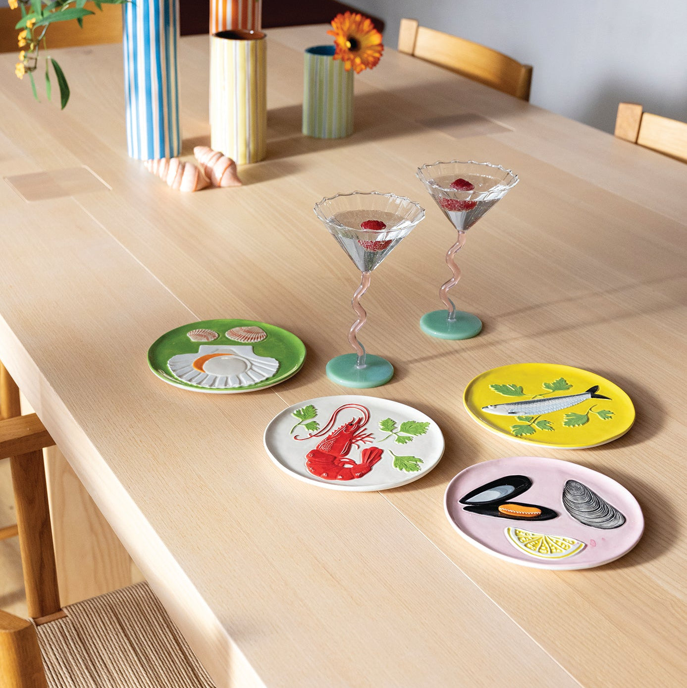 Set van kleurrijke dessertborden DE LA MER