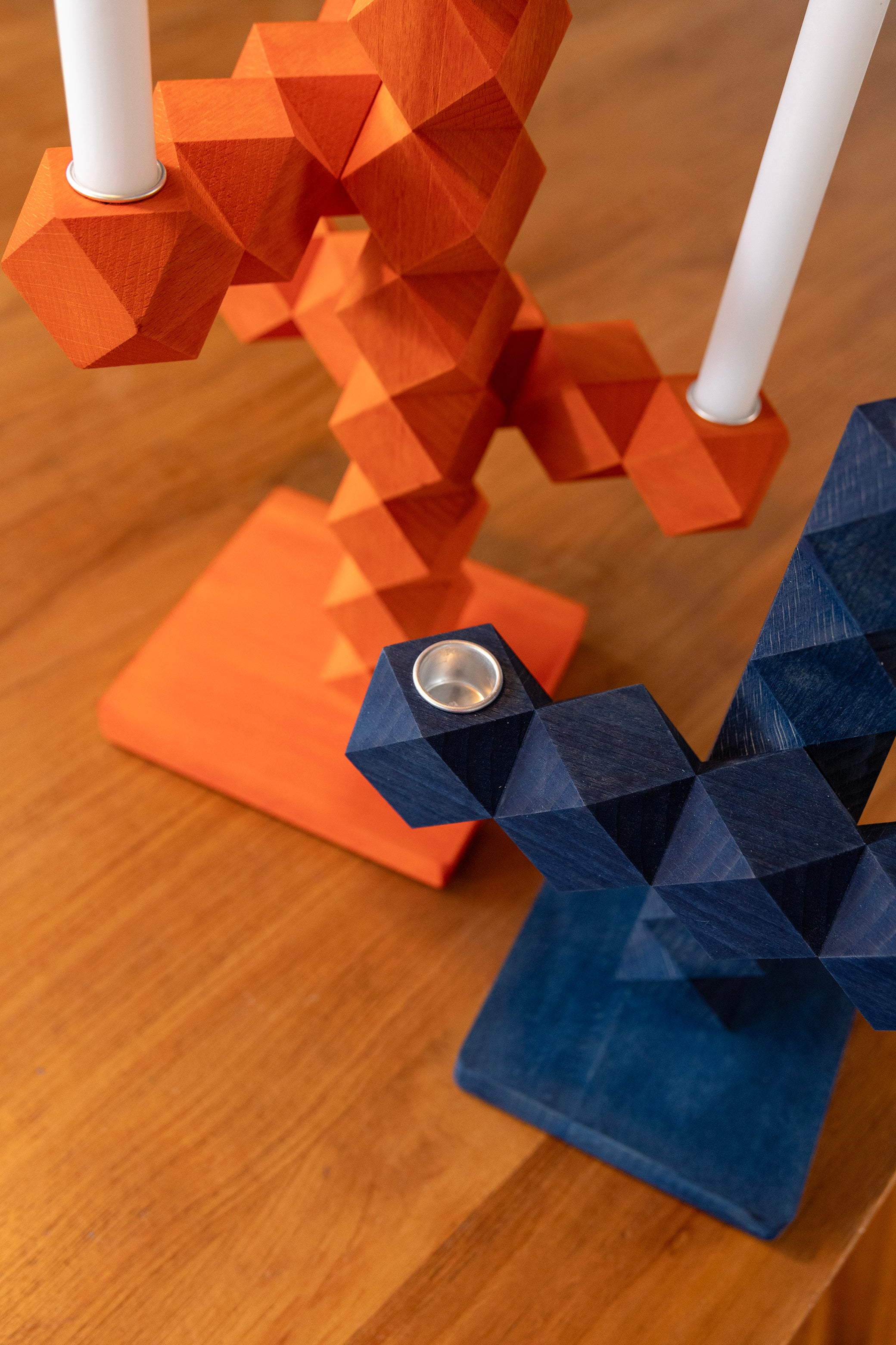 Kerzenhalter CLEAN CUT blau