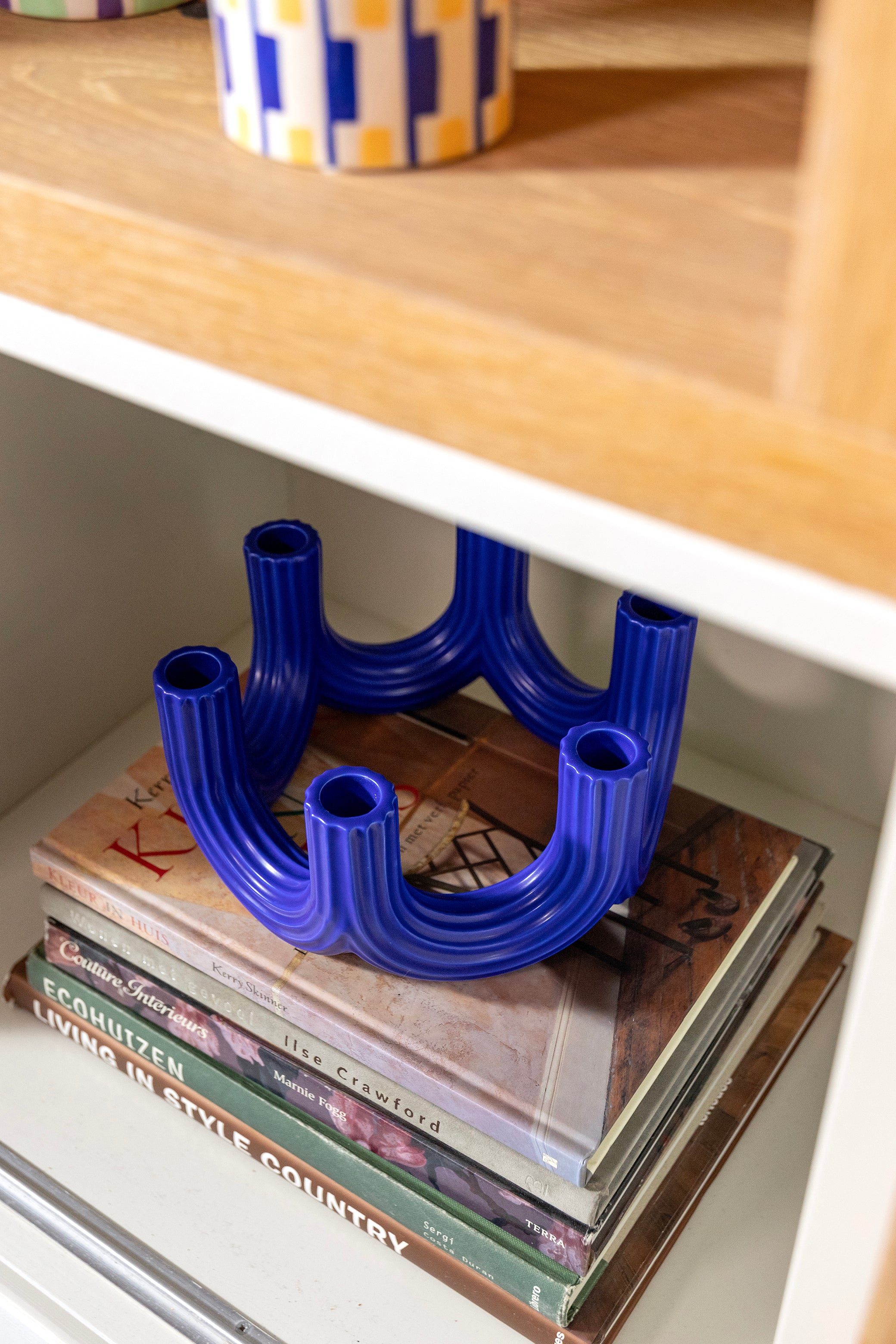 Zesarmige kaarsenhouder CHURROS blauw