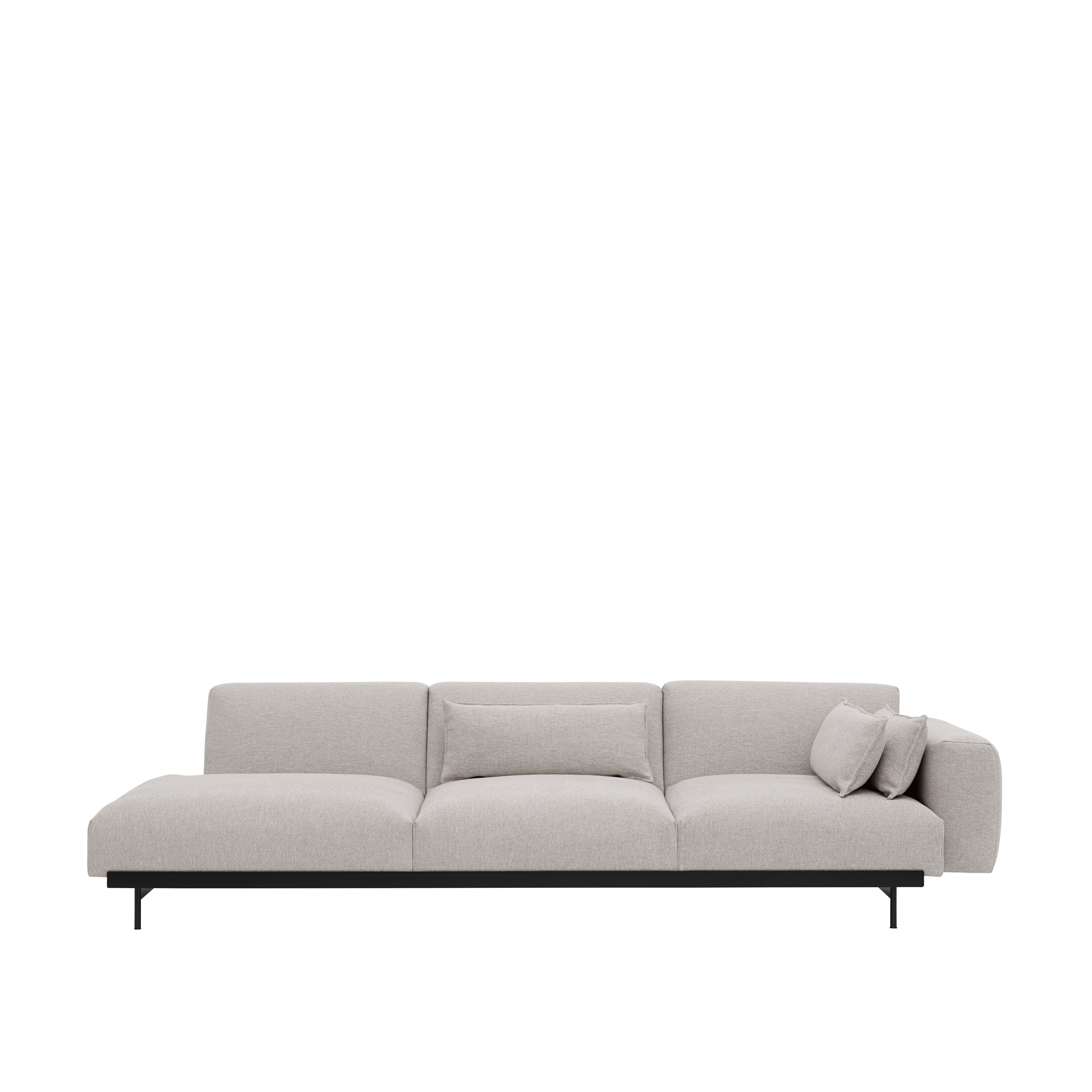 Sofa 3-zits open links IN SITU gestoffeerd