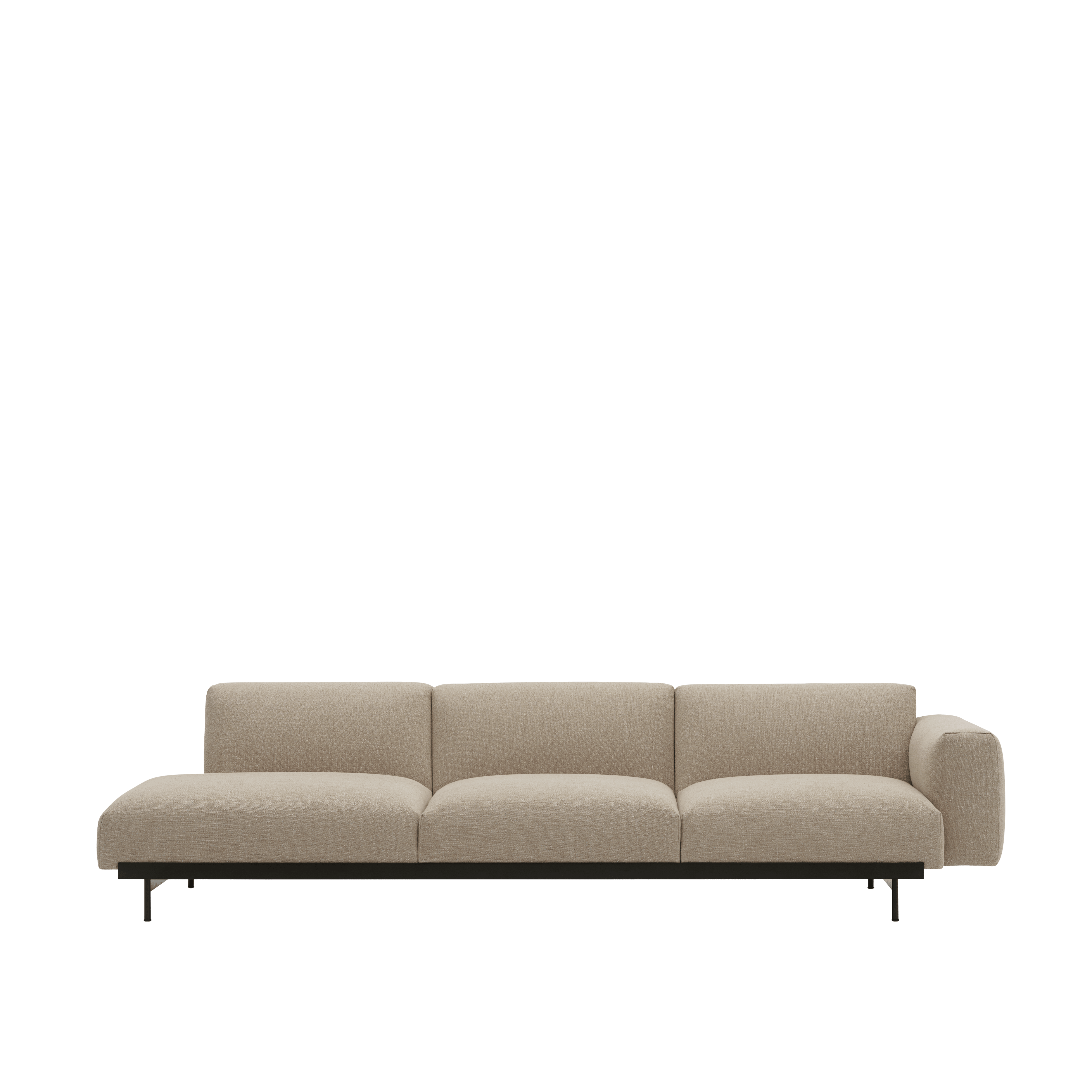 Sofa 3-zits open links IN SITU gestoffeerd