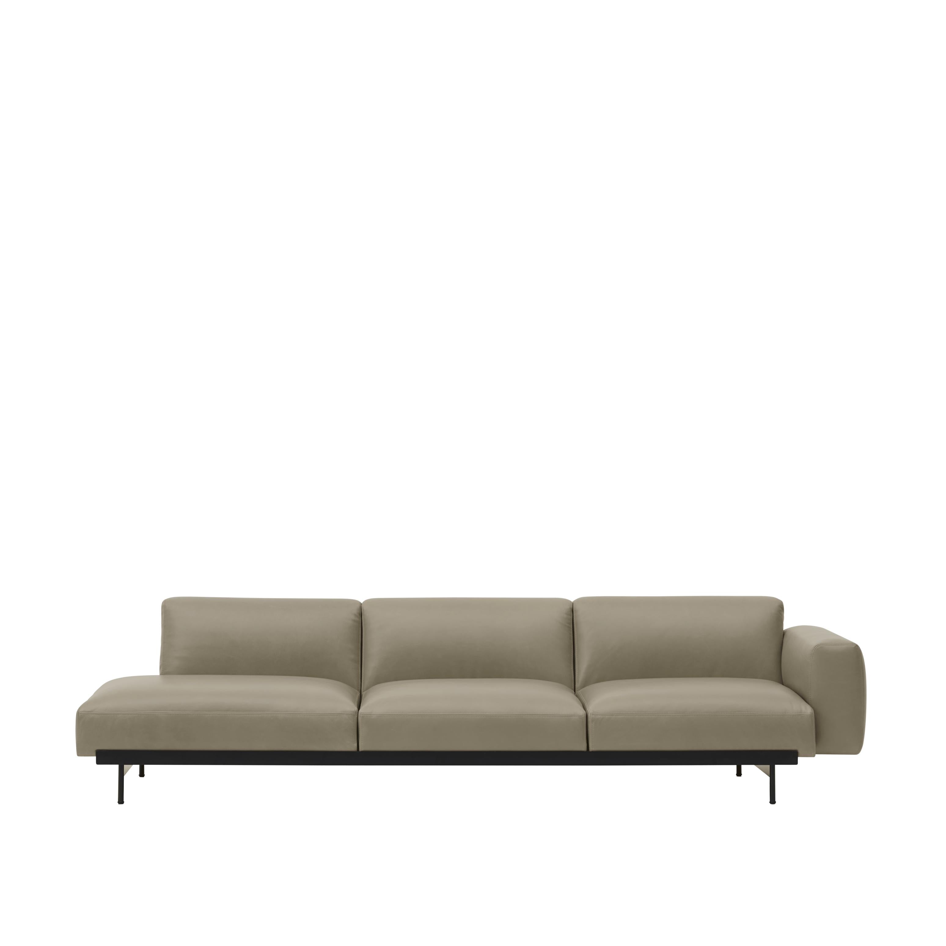 Sofa 3-zits open links IN SITU gestoffeerd