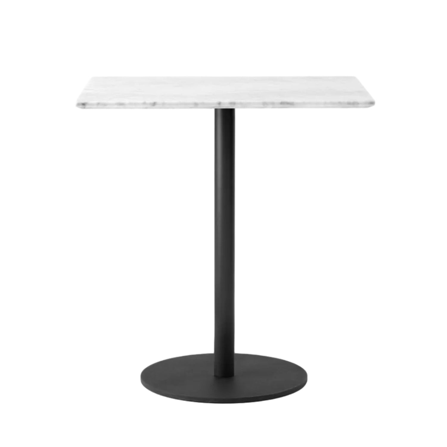 IN BETWEEN SK16 café tafel met een witte marmeren blad en een zwarte basis