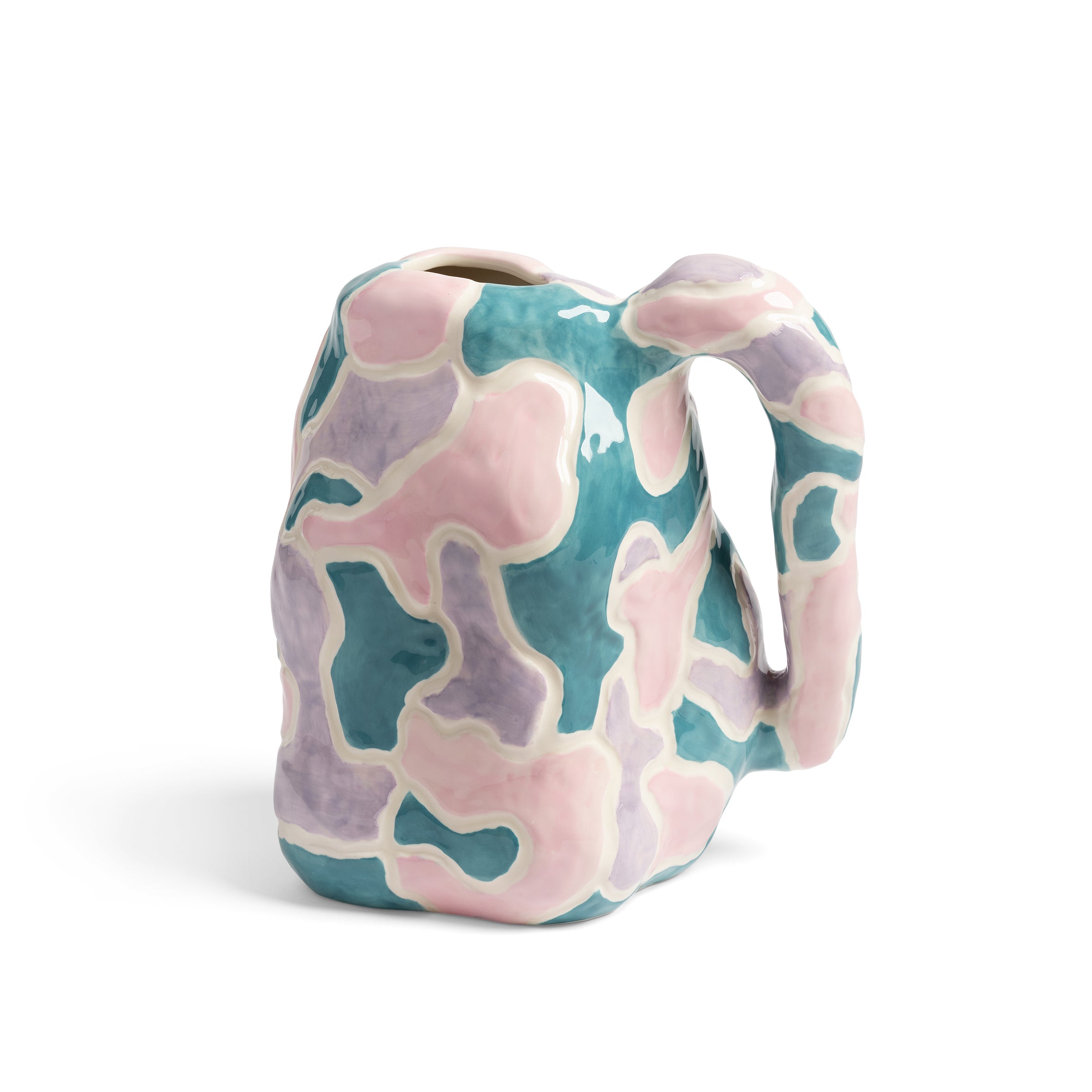 Vaas JUG-A-VASE roze met paars en blauw