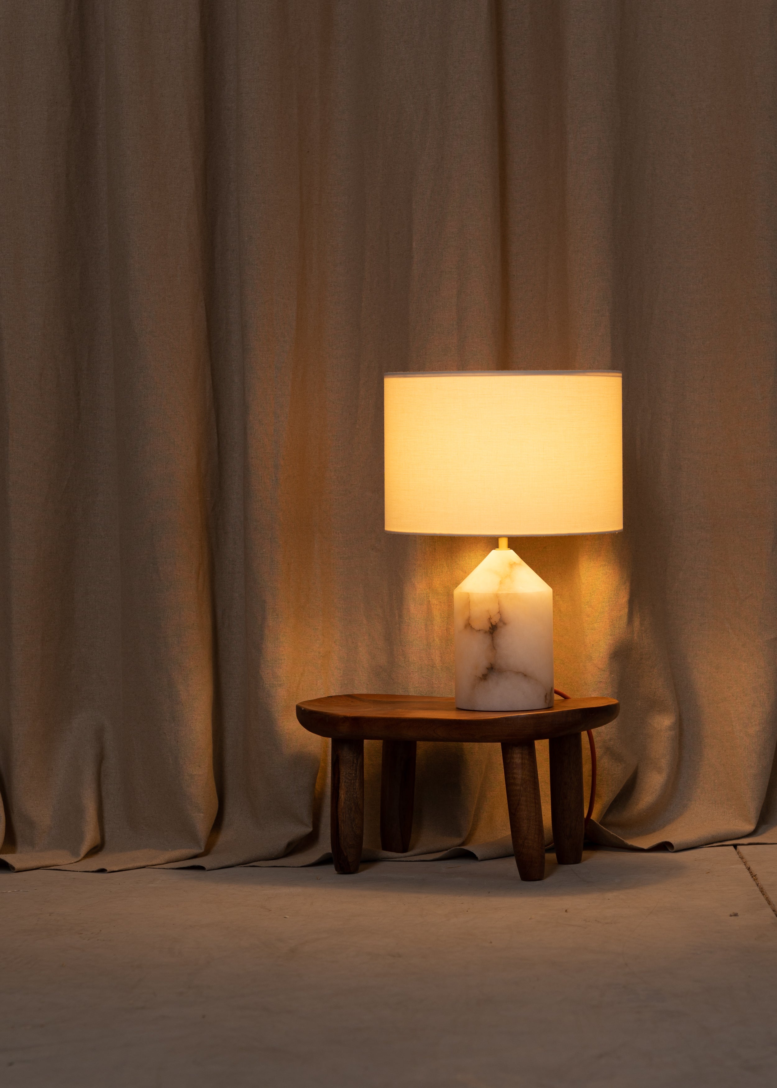 Tischlampe JOSEF weißer Alabaster