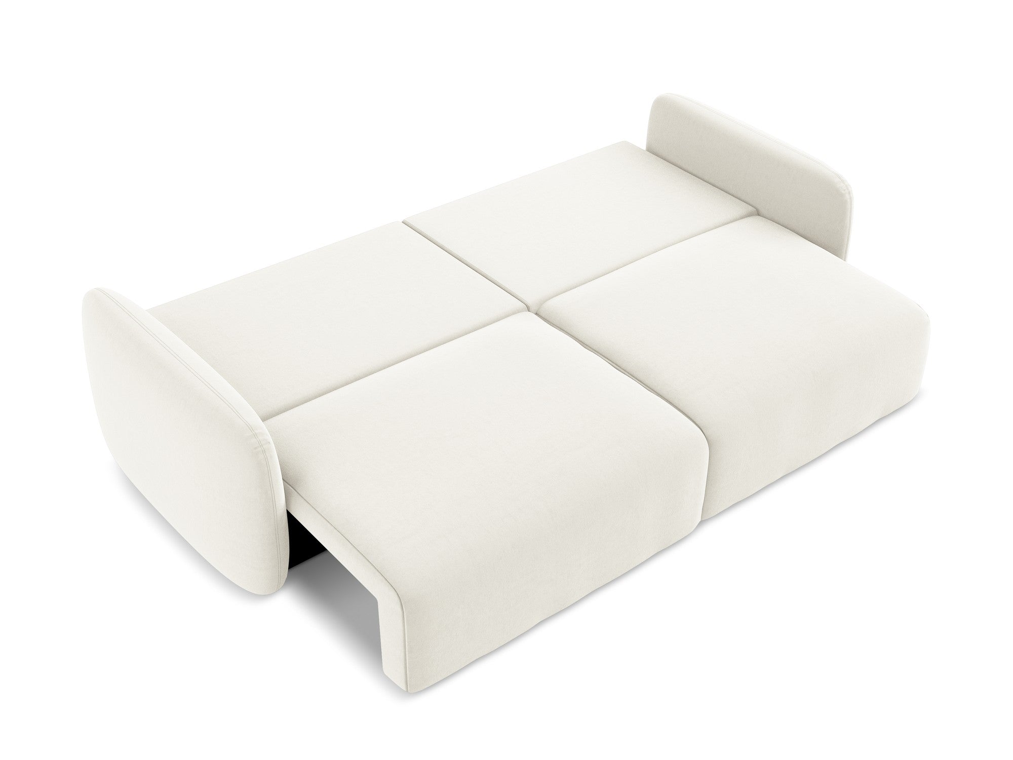 Sofa aus Samt für 3 Personen mit Schlaf-Funktion KALENA hellbeige