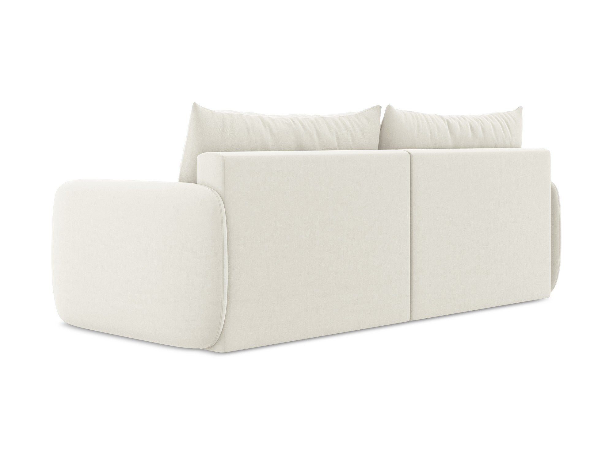 Sofa aus Samt für 3 Personen mit Schlaf-Funktion KALENA hellbeige