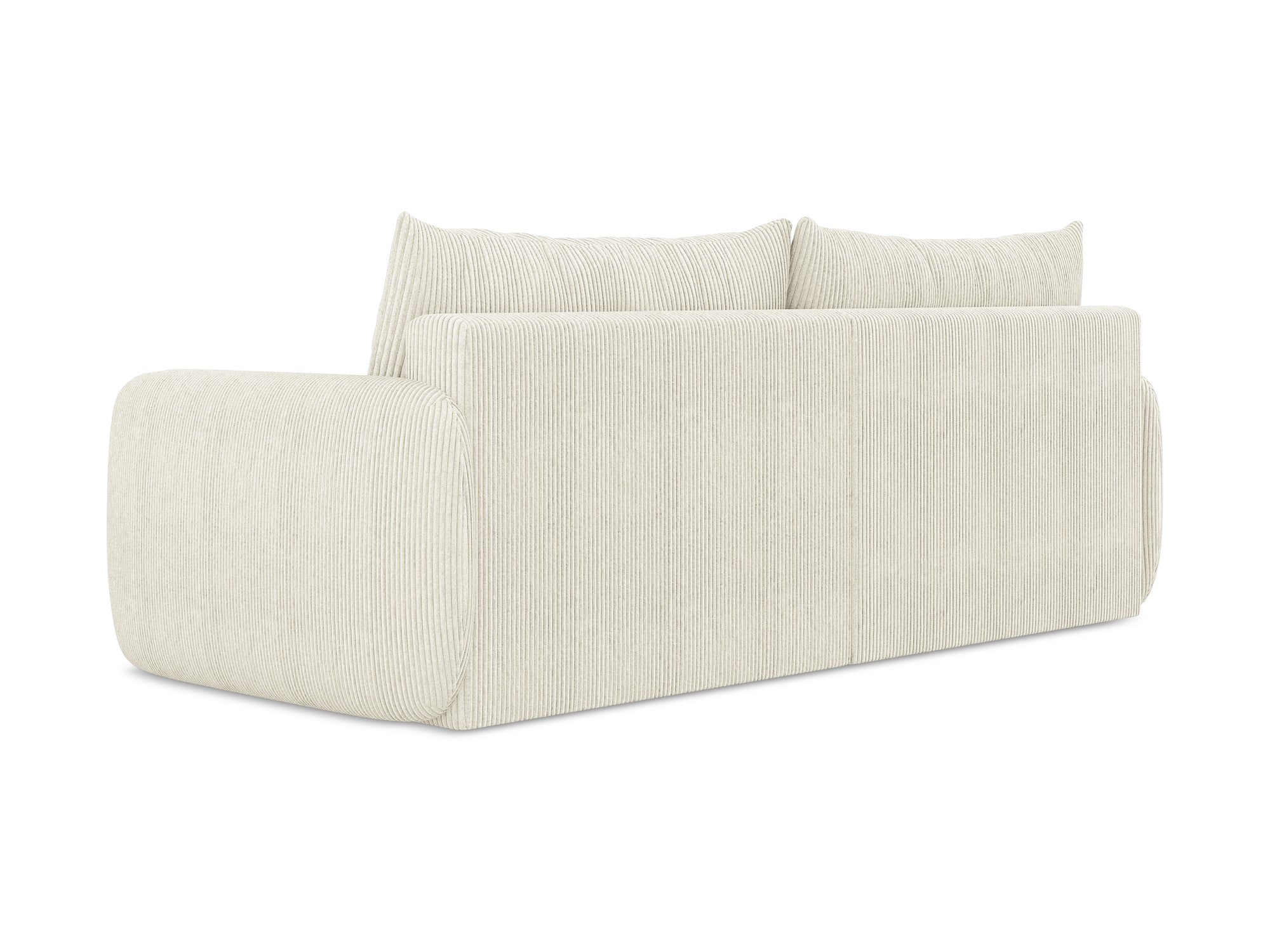 Sofa 3-zits met slaapfunctie KALENA lichtbeige ribstof