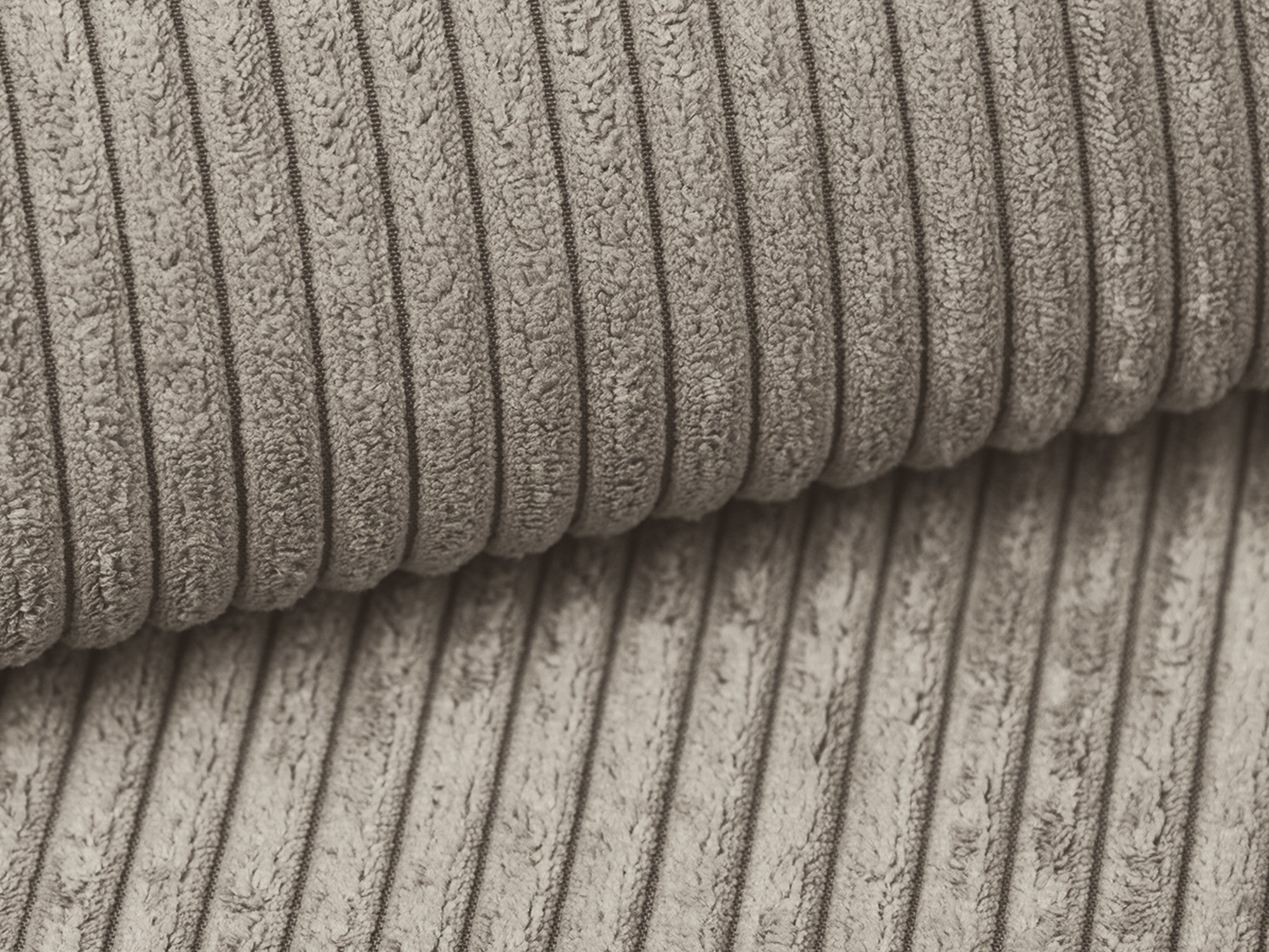 Sofa 3-zits met slaapfunctie KALENA donkerbeige ribstof